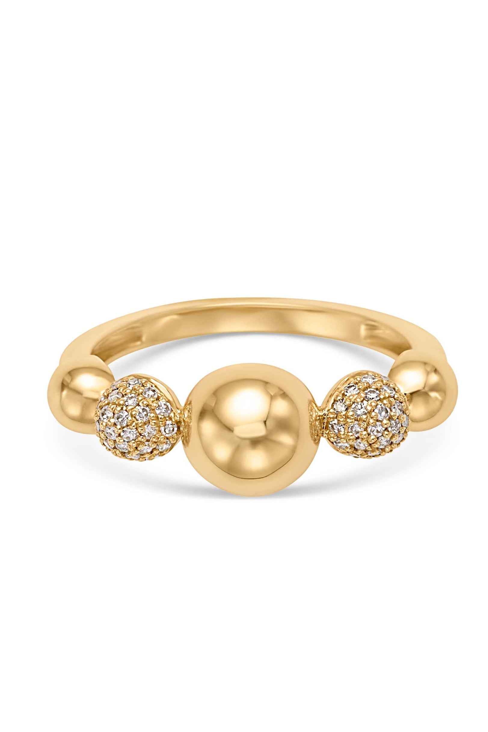 14KY Bubble Pave Ring-Rings-Sorte-Susan Saffron Jewelry