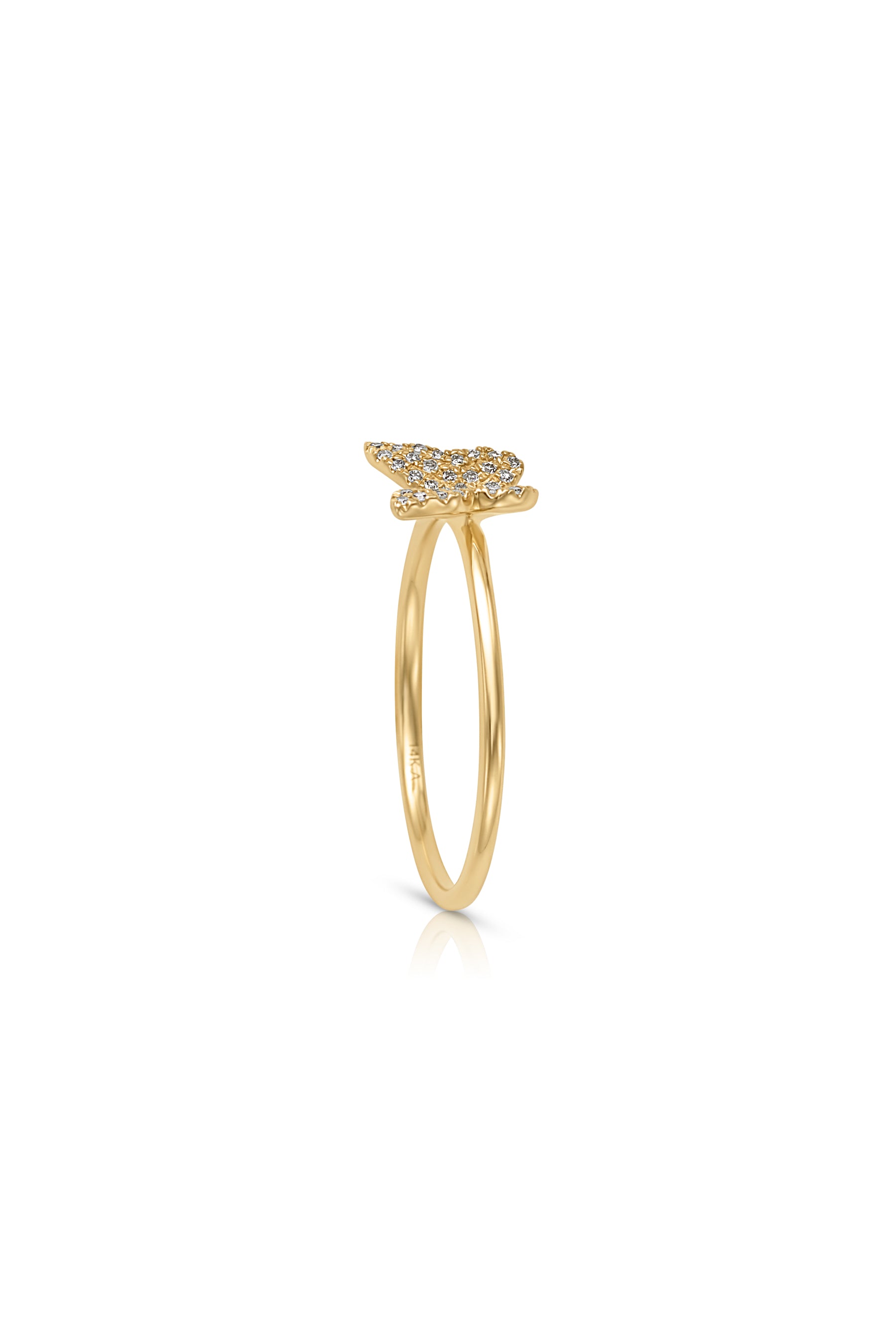 14KY Pave Diamond Butterfly Ring-Rings-Sorte-Susan Saffron Jewelry