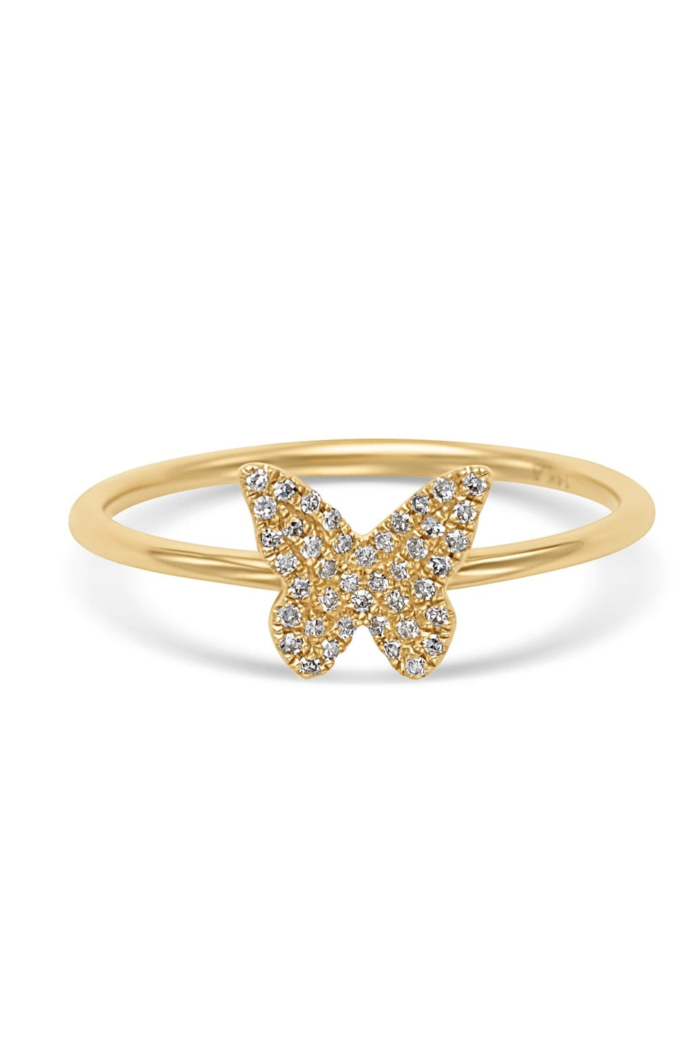 14KY Pave Diamond Butterfly Ring-Rings-Sorte-Susan Saffron Jewelry