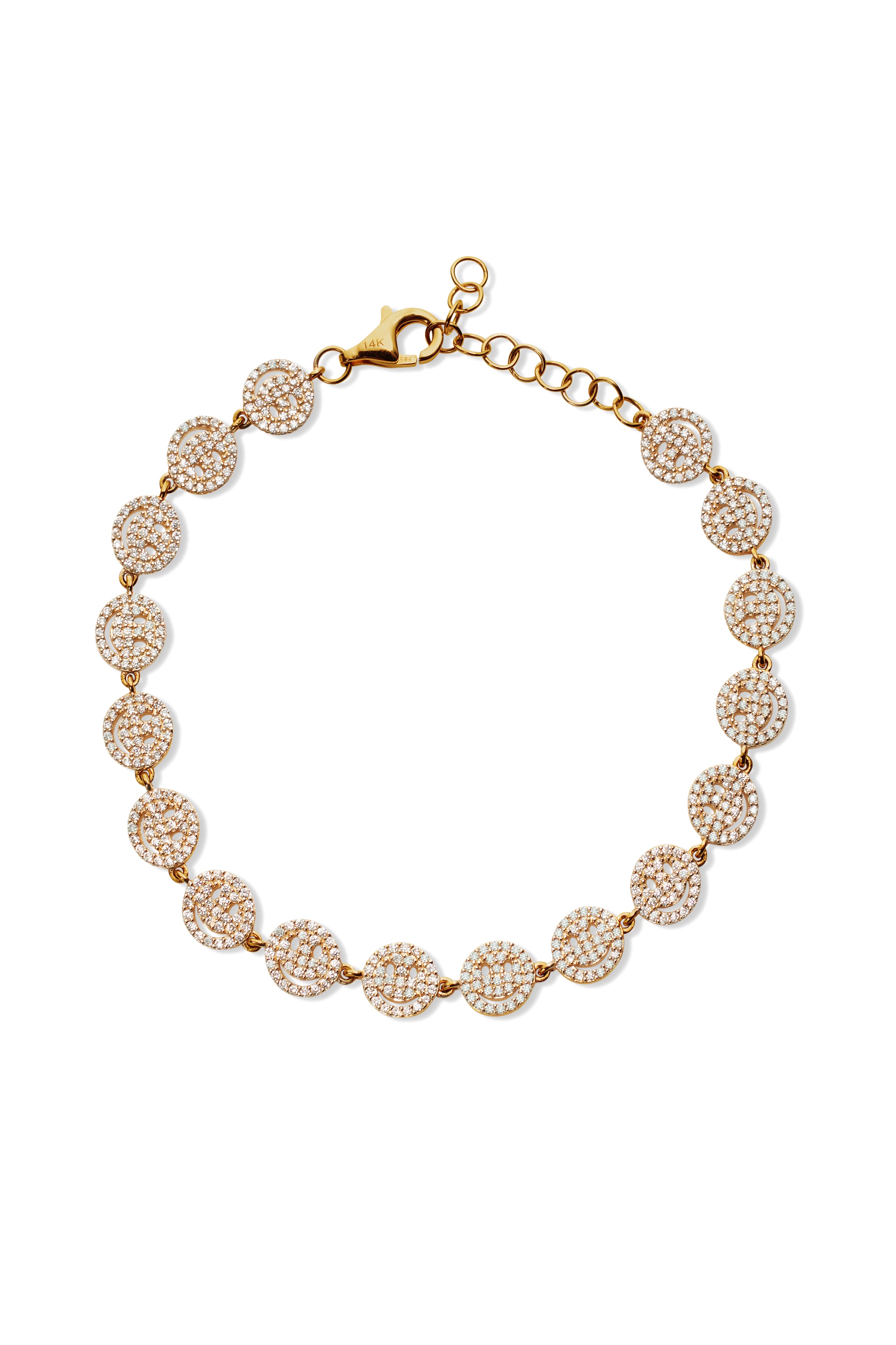 14KY Diamond Smiley Face Bracelet