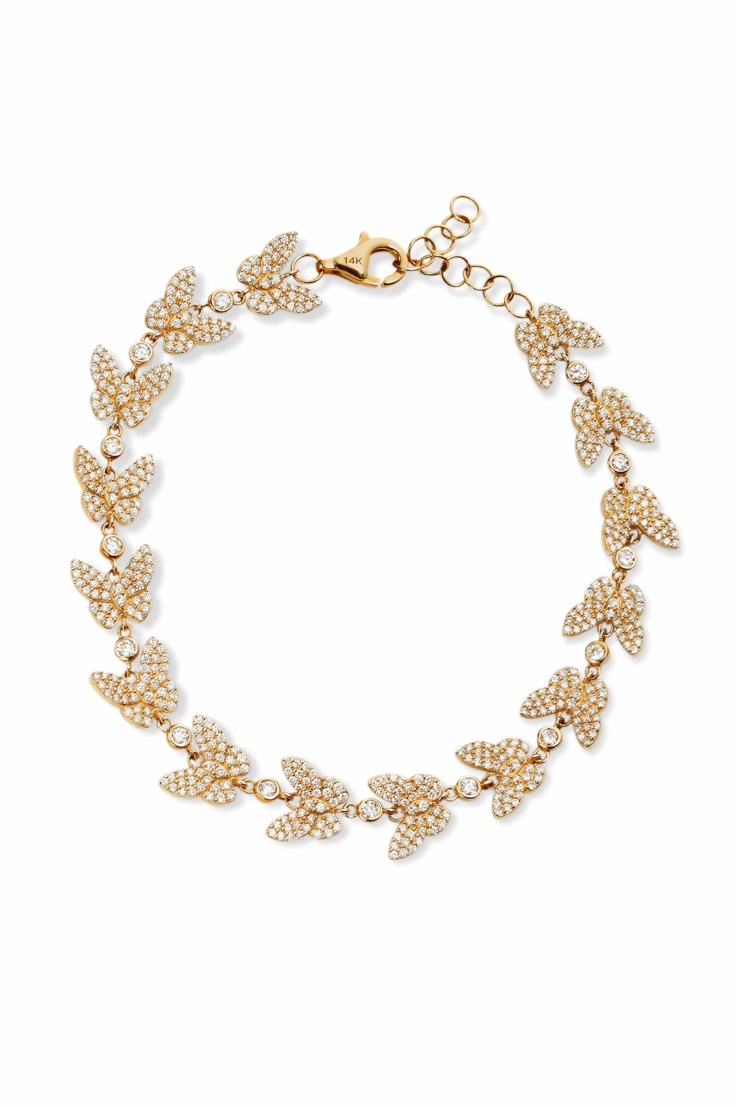 14KY Diamond Butterfly Bracelet