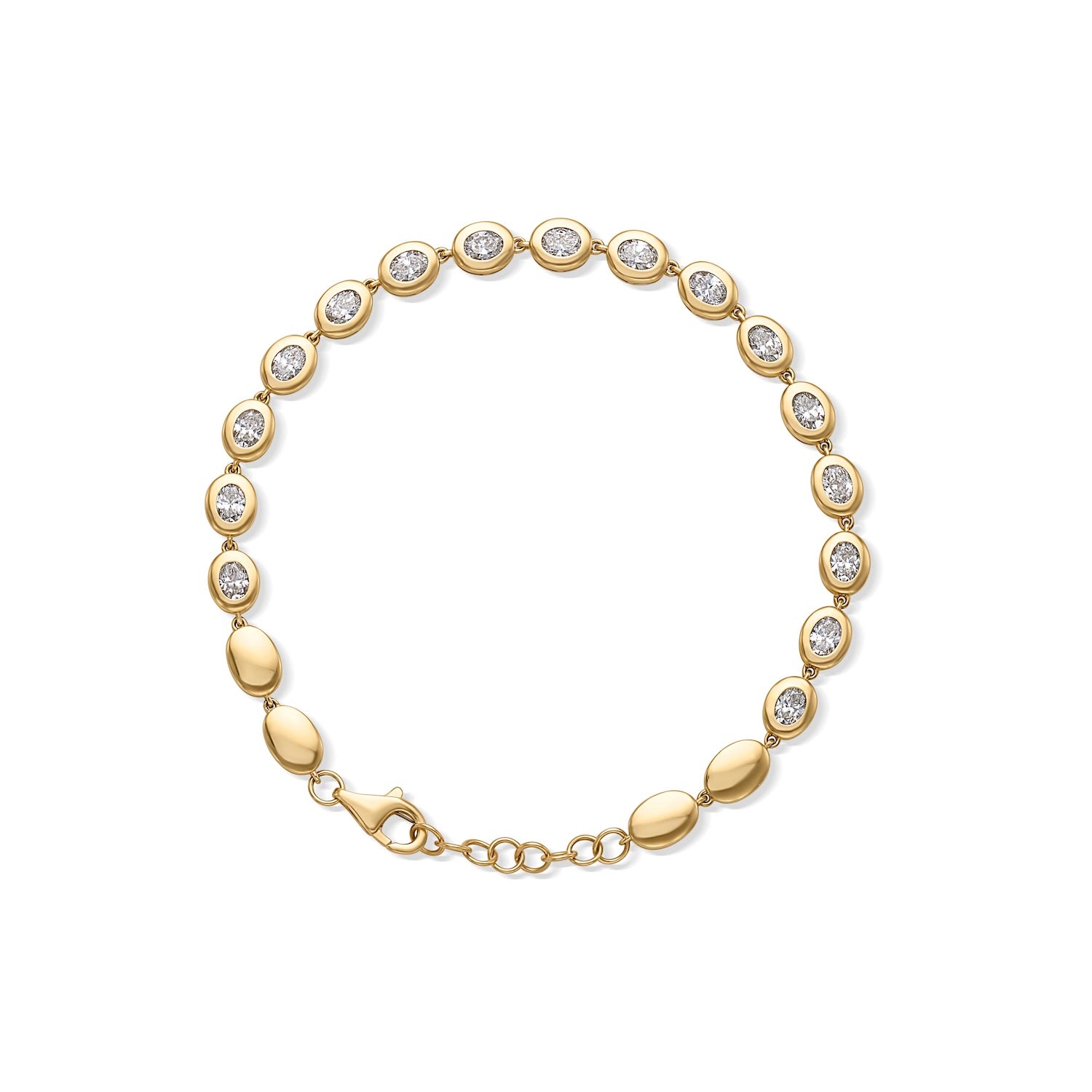 14KY Bezel Set Tennis Bracelet