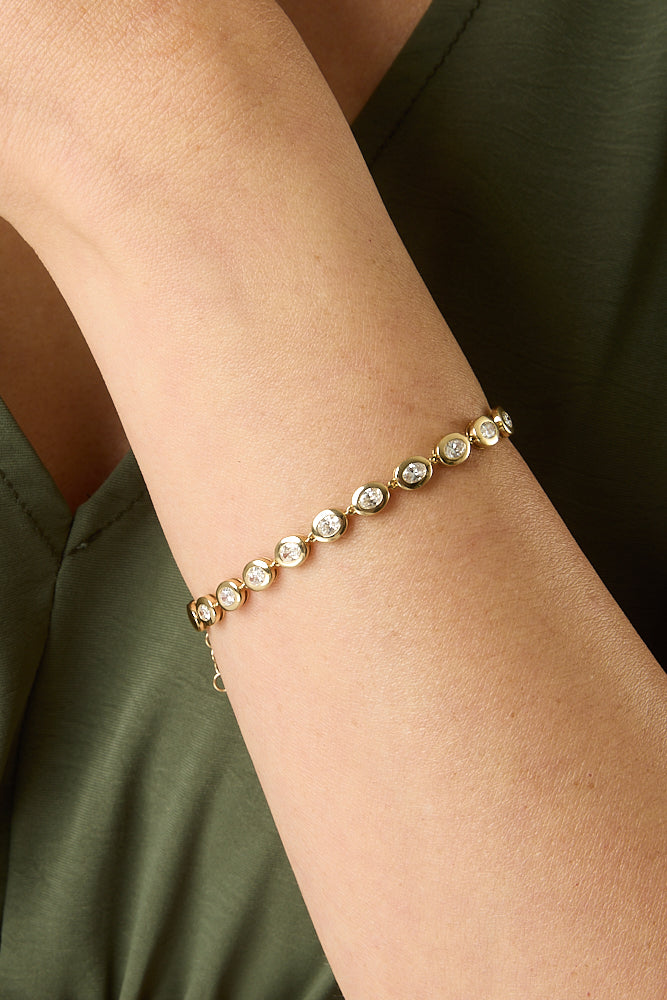 14KY Bezel Set Tennis Bracelet