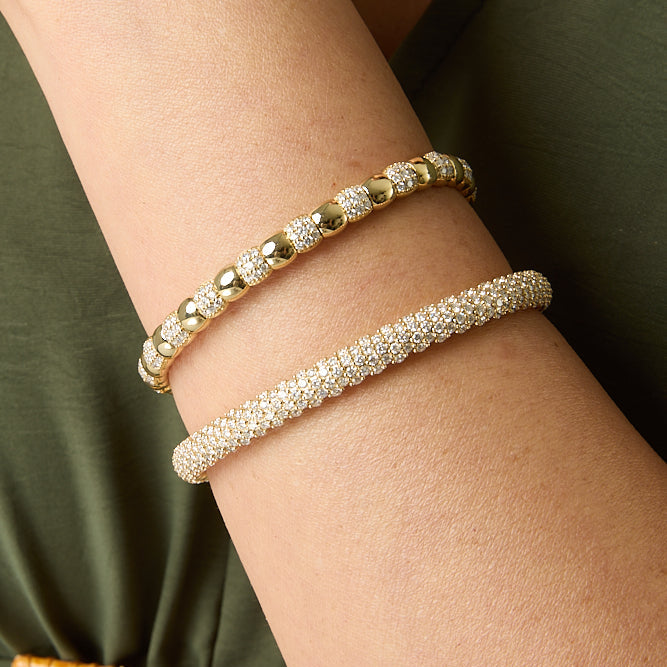 14KY Thick Diamond Stretch Bracelet