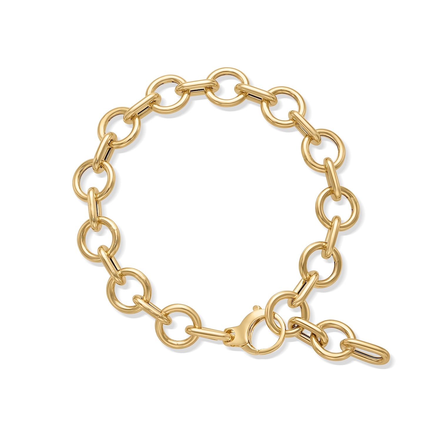 14KY Flat Circle Charm Bracelet