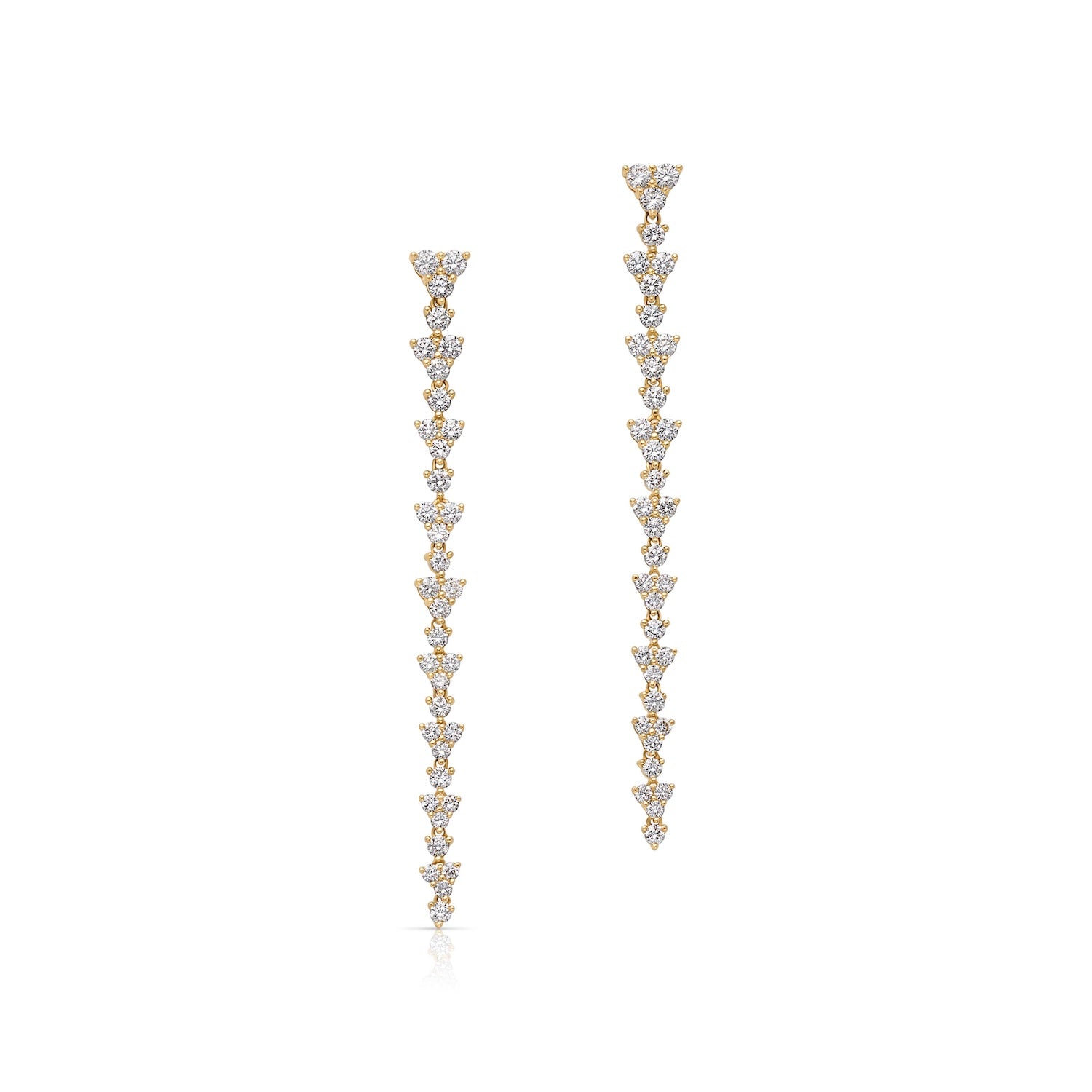 14KY Diamond Graduated Trio Drop Earrings