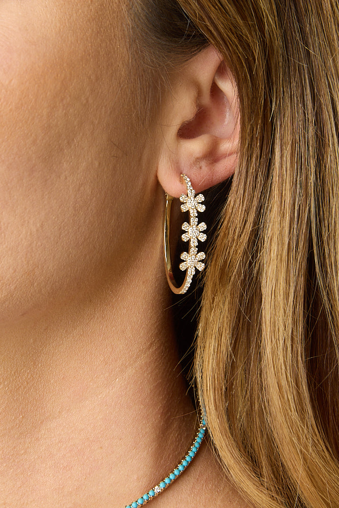 14KY Flower Station Oval Hoops