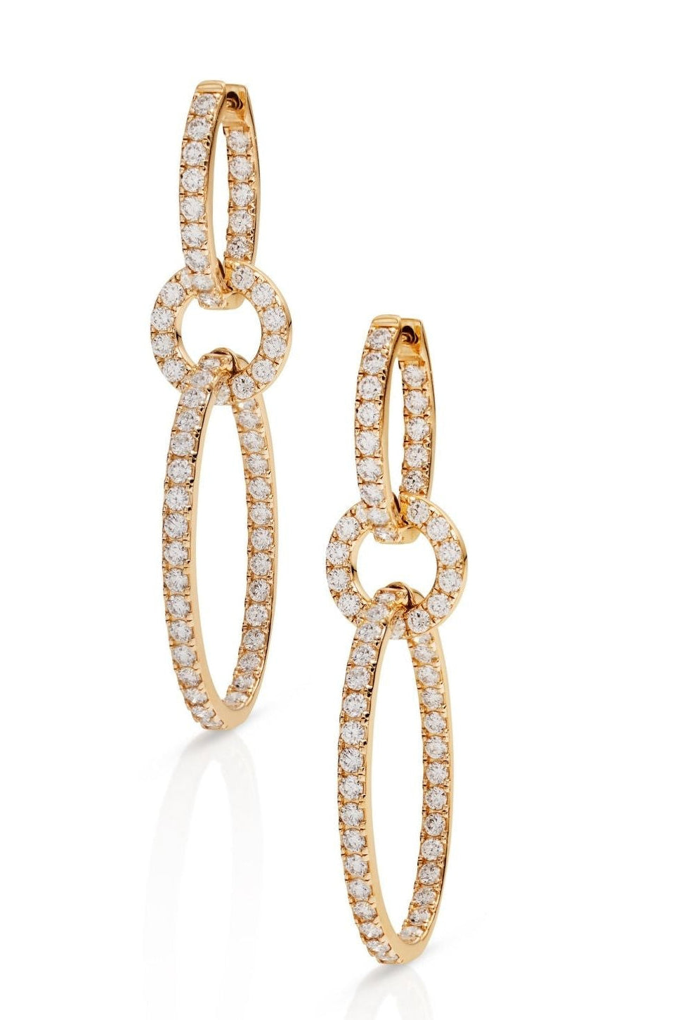 14KY Double Hoop Diamond Earrings-Earrings-Trilogy-Susan Saffron Jewelry