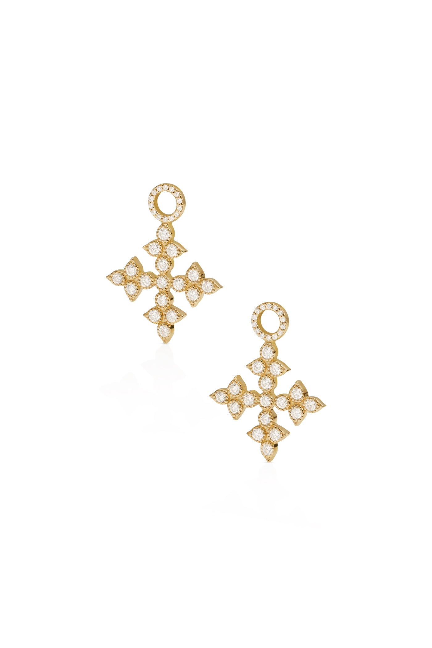 14KY Dia Quad Cross Ear Charms