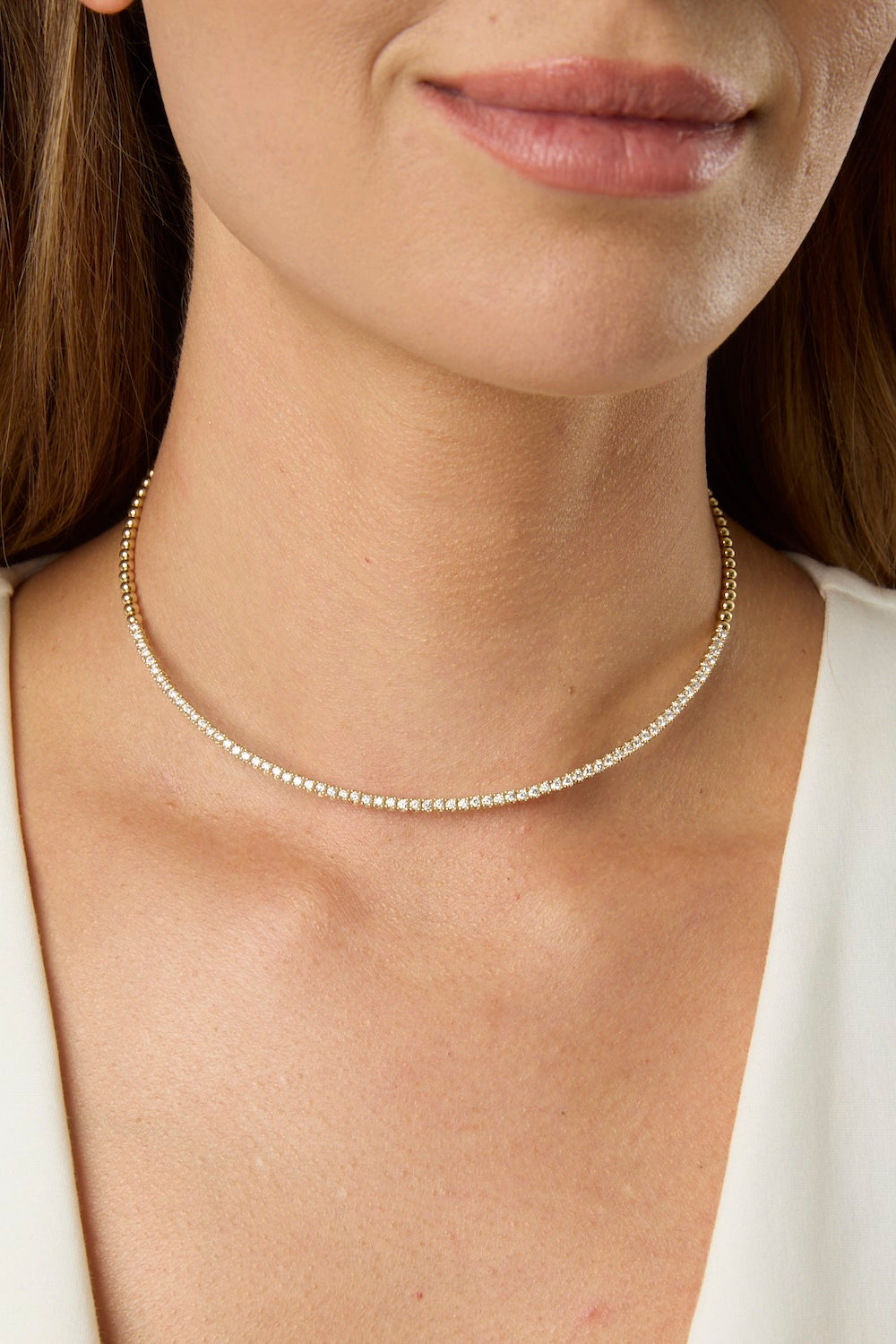 14KY Diamond Collar Necklace