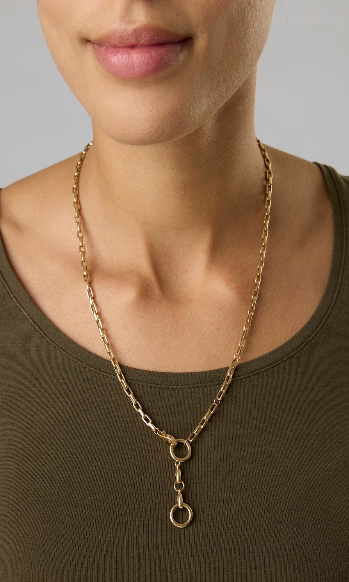 14KY Rectangular Link and Diamond Chain With 2 Connectors