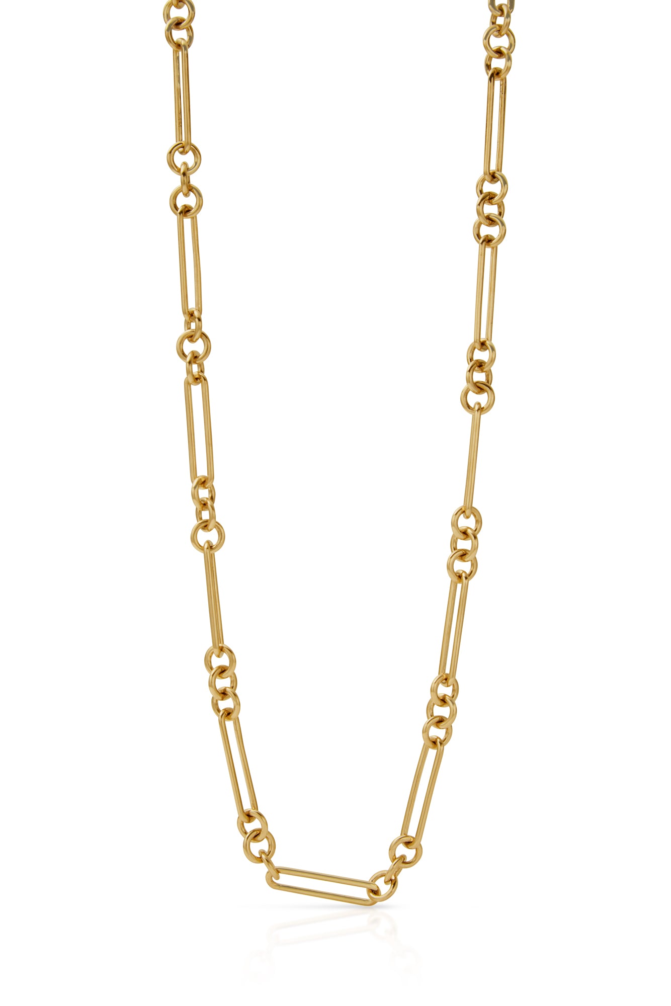 14KY Rectangle Circle Chain-Necklaces-Trilogy-Susan Saffron Jewelry