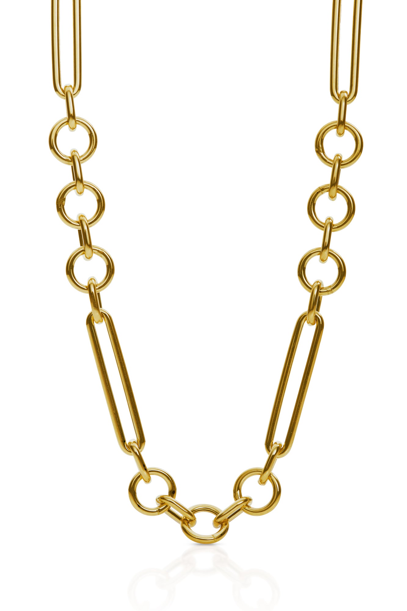 14KY Oversized Mixed Link Chain-Necklaces-Saffron Jewelry-16"-Susan Saffron Jewelry