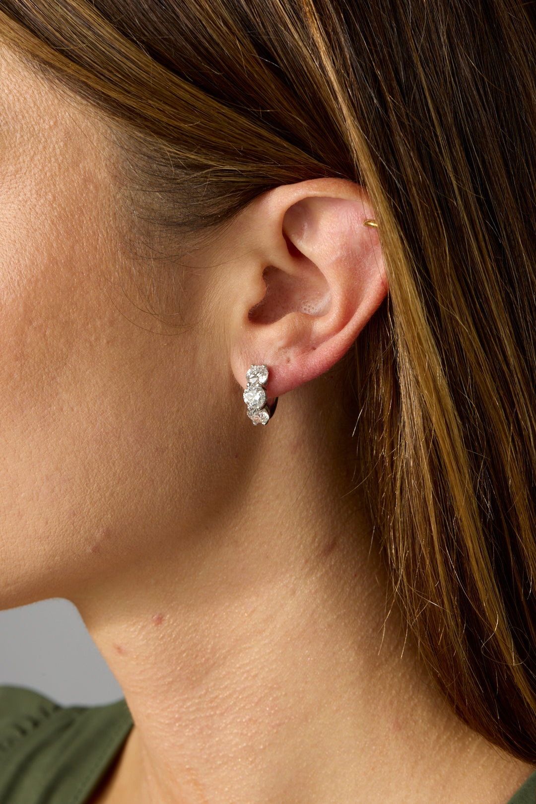 14K Diamond Anne Huggies
