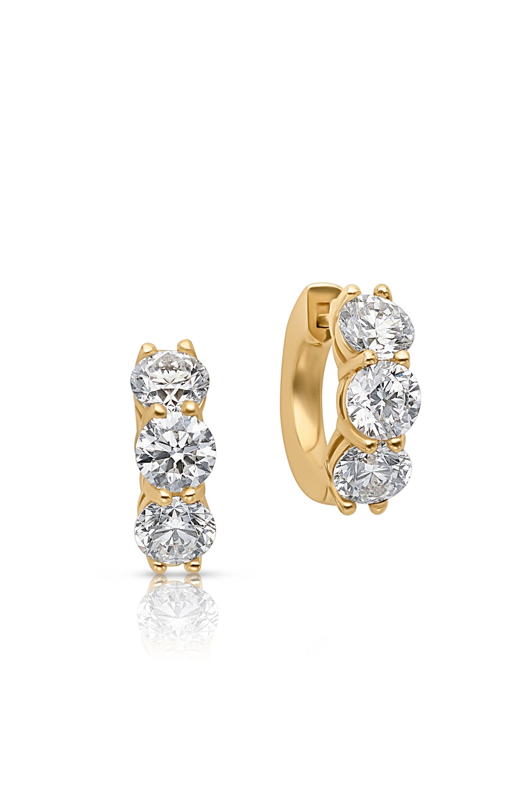 14K Diamond Anne Huggies