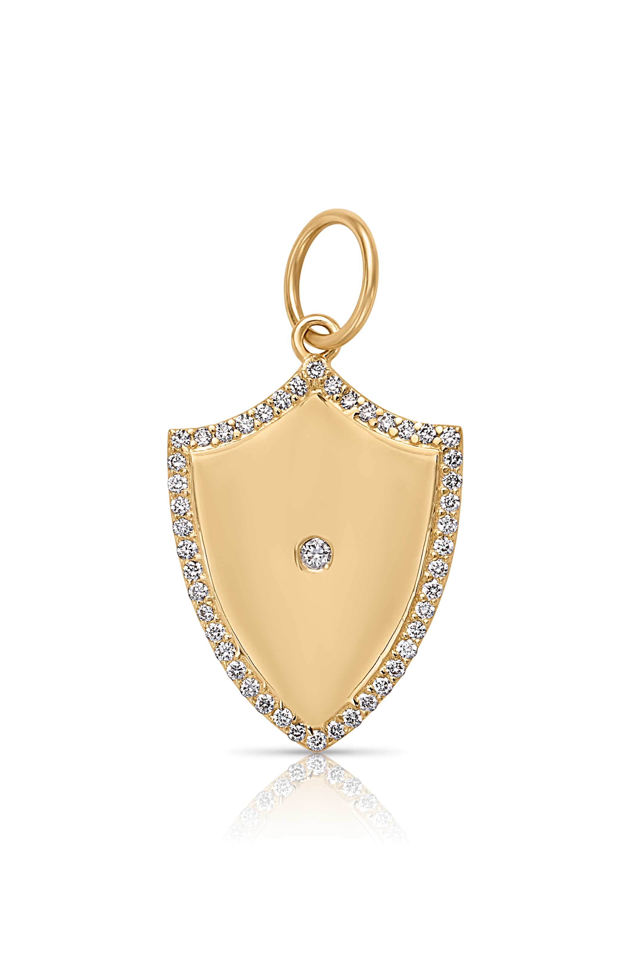 14KY Diamond Halo Shield Charm - 14K Yellow Gold - Charm - Susan Saffron Dallas