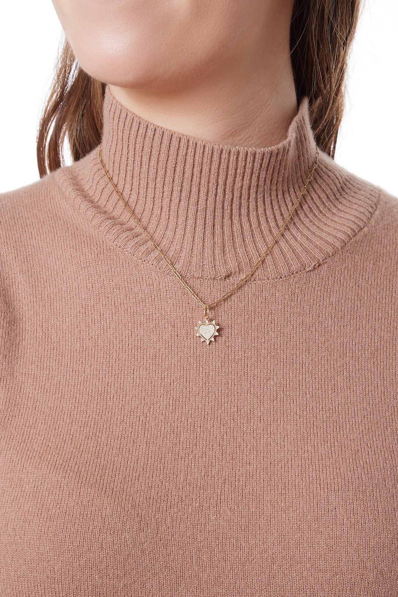 14KY Tiny Pave Spiked Heart Charm