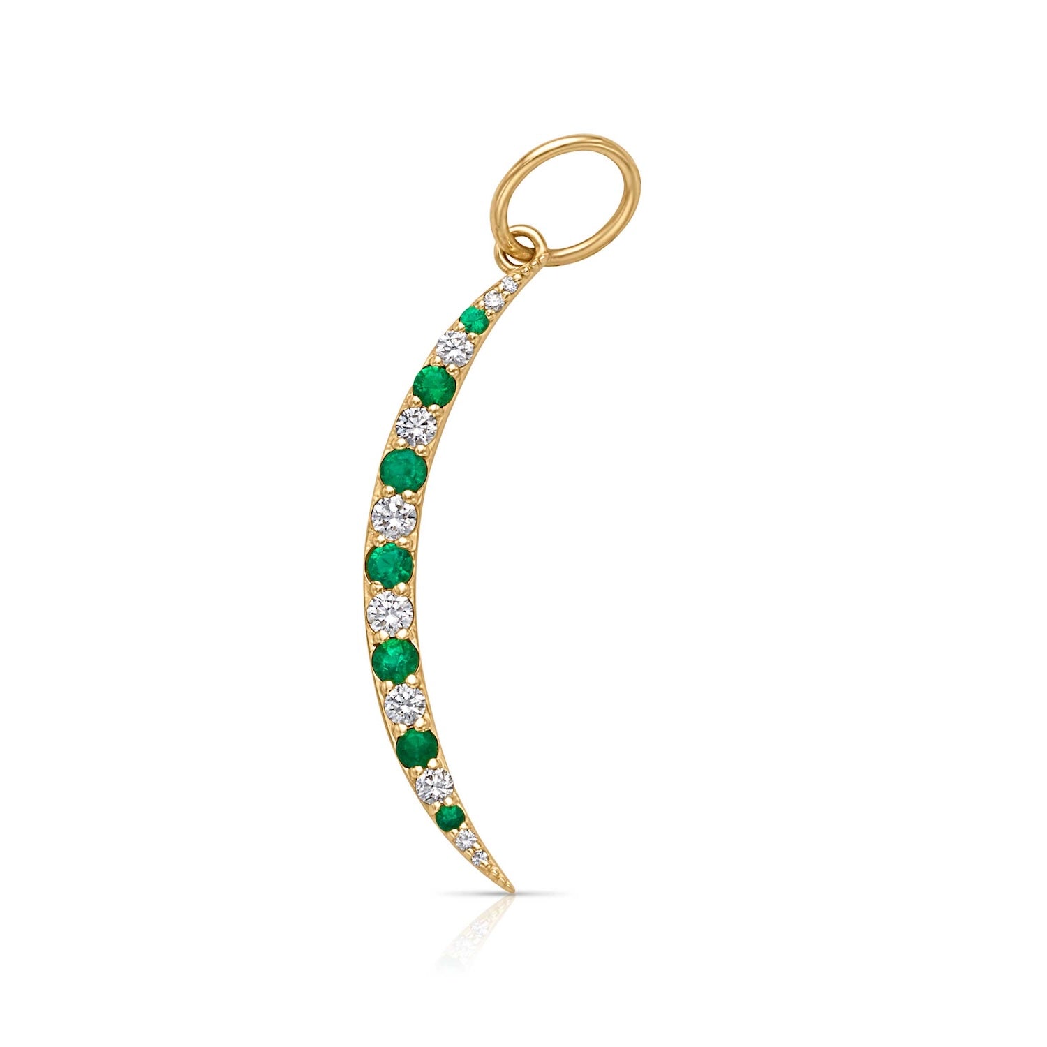 14KY Emerald and Diamond Crescent