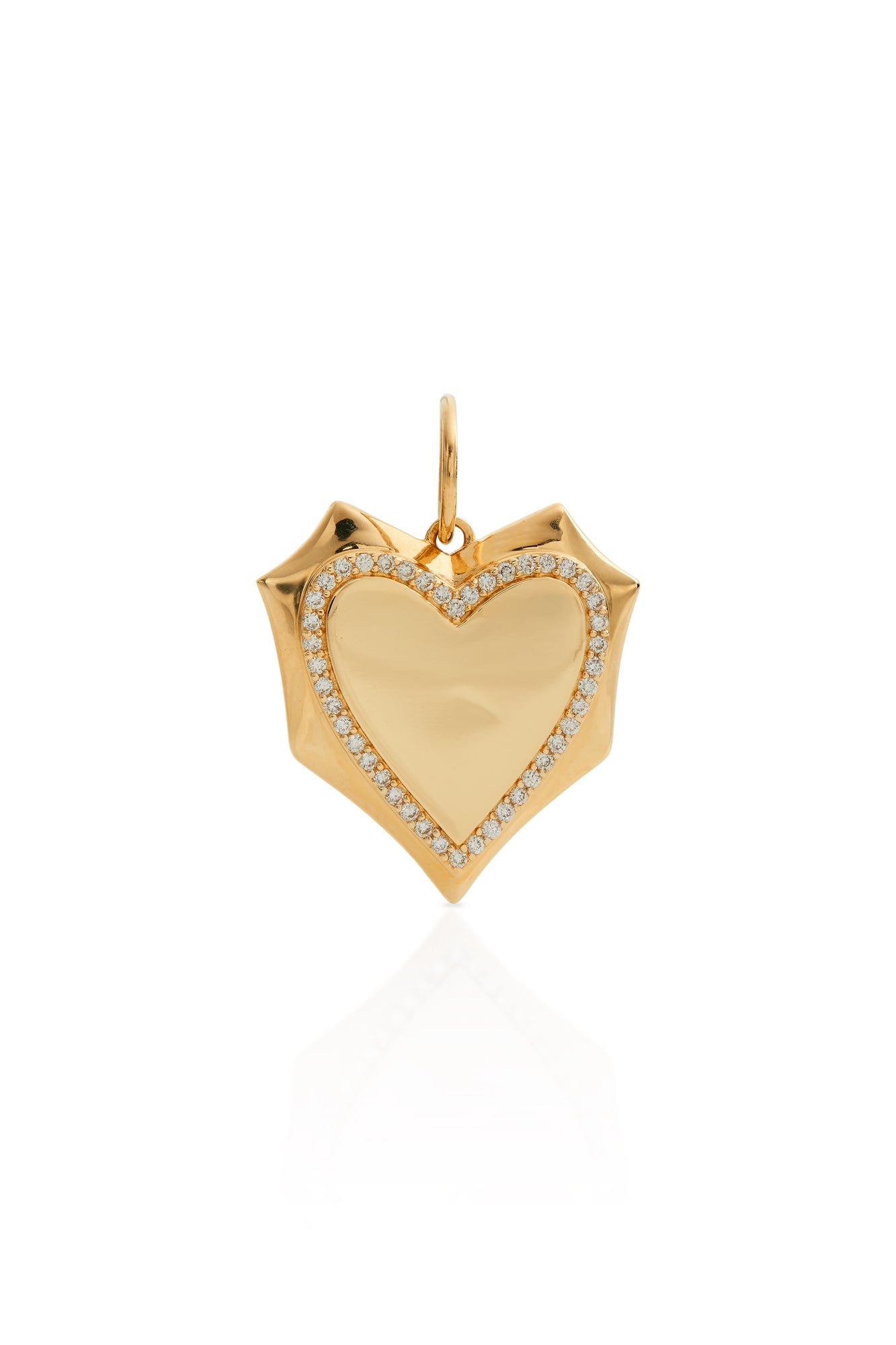 14KY Gold Heart Diamond Outline