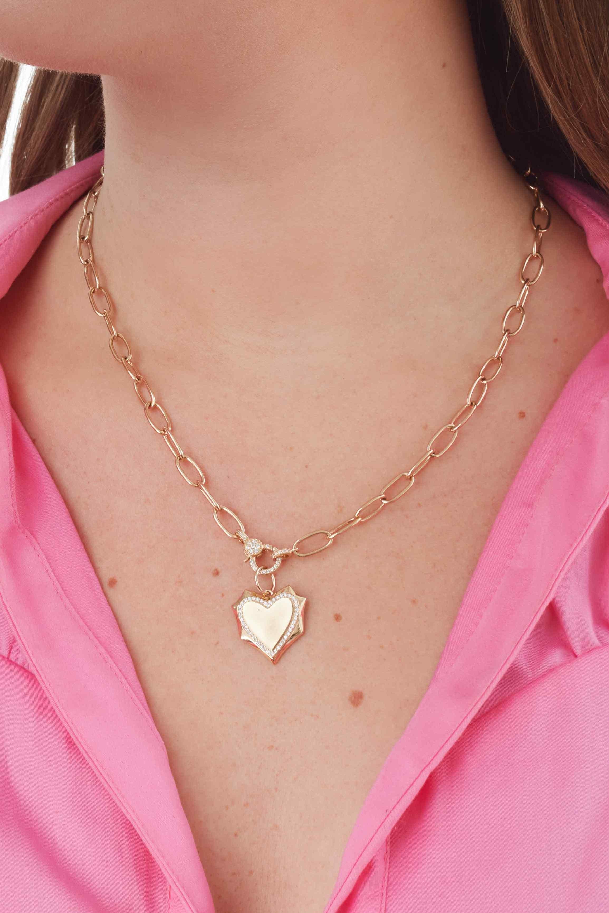 14KY Gold Heart Diamond Outline