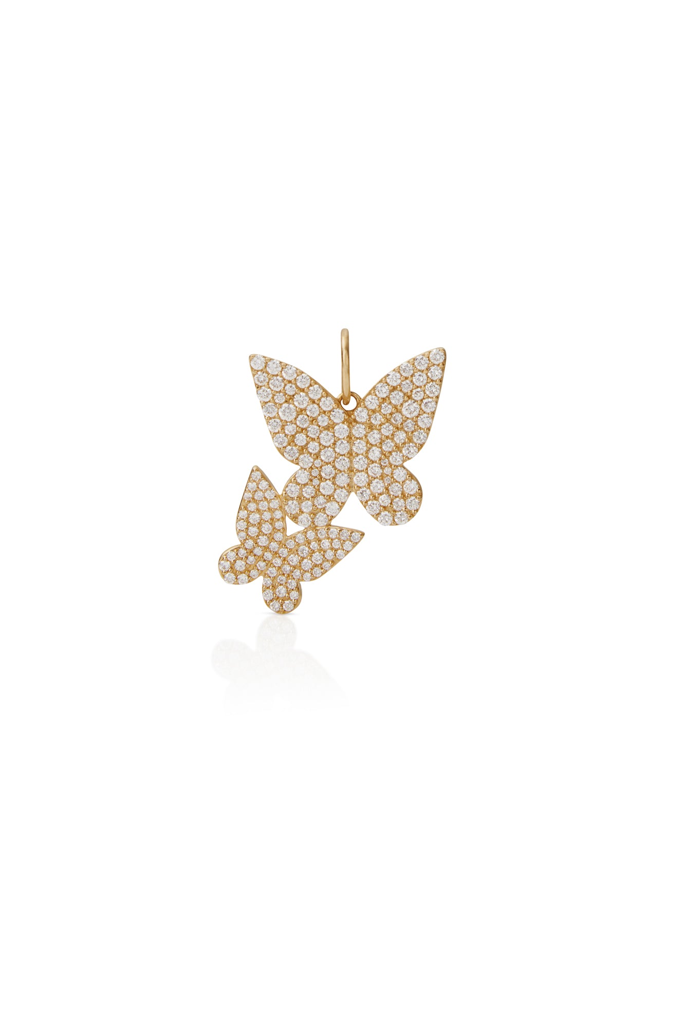 14KY Double Pave Butterfly Charm
