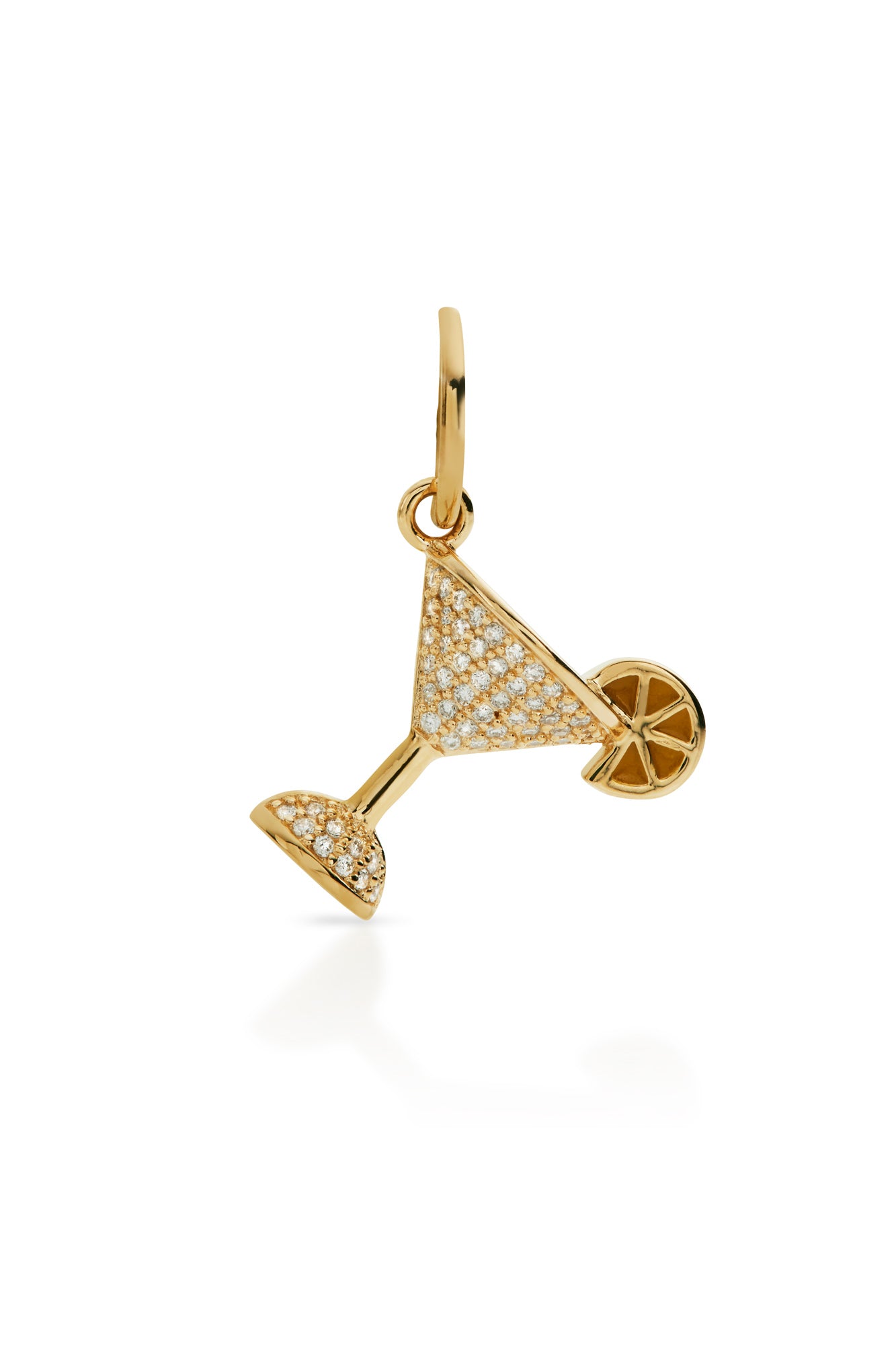 14KY Pave Martini Charm