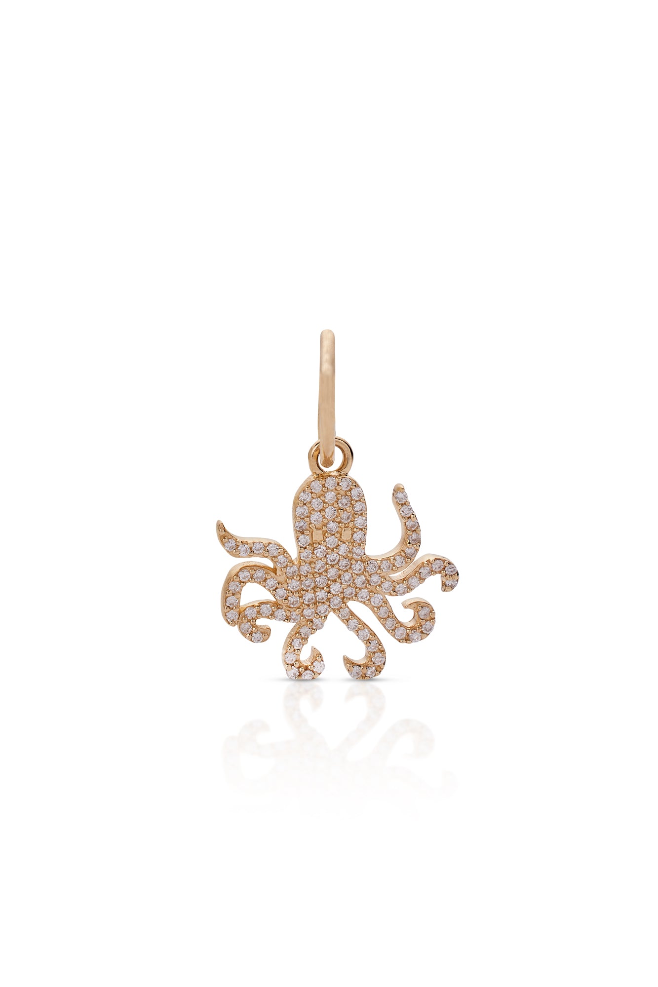 14KY Pave Octopus Charm