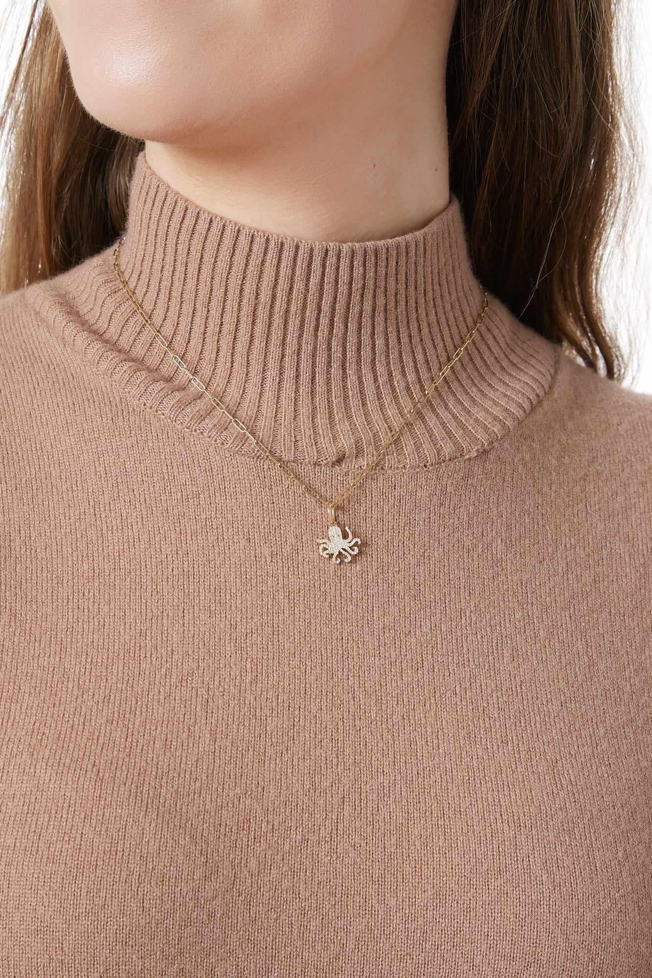 14KY Pave Octopus Charm