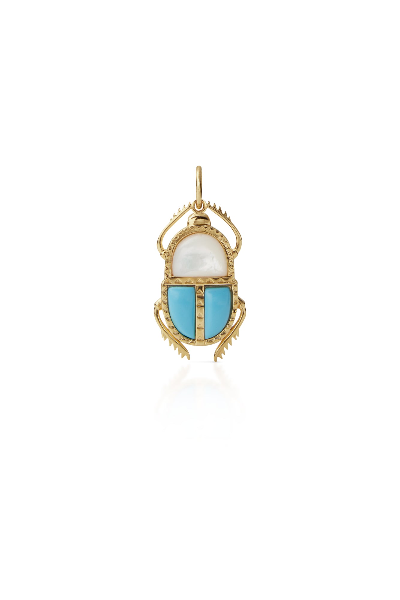 14KY Scarab Charm With Turquoise Enamel&nbsp;