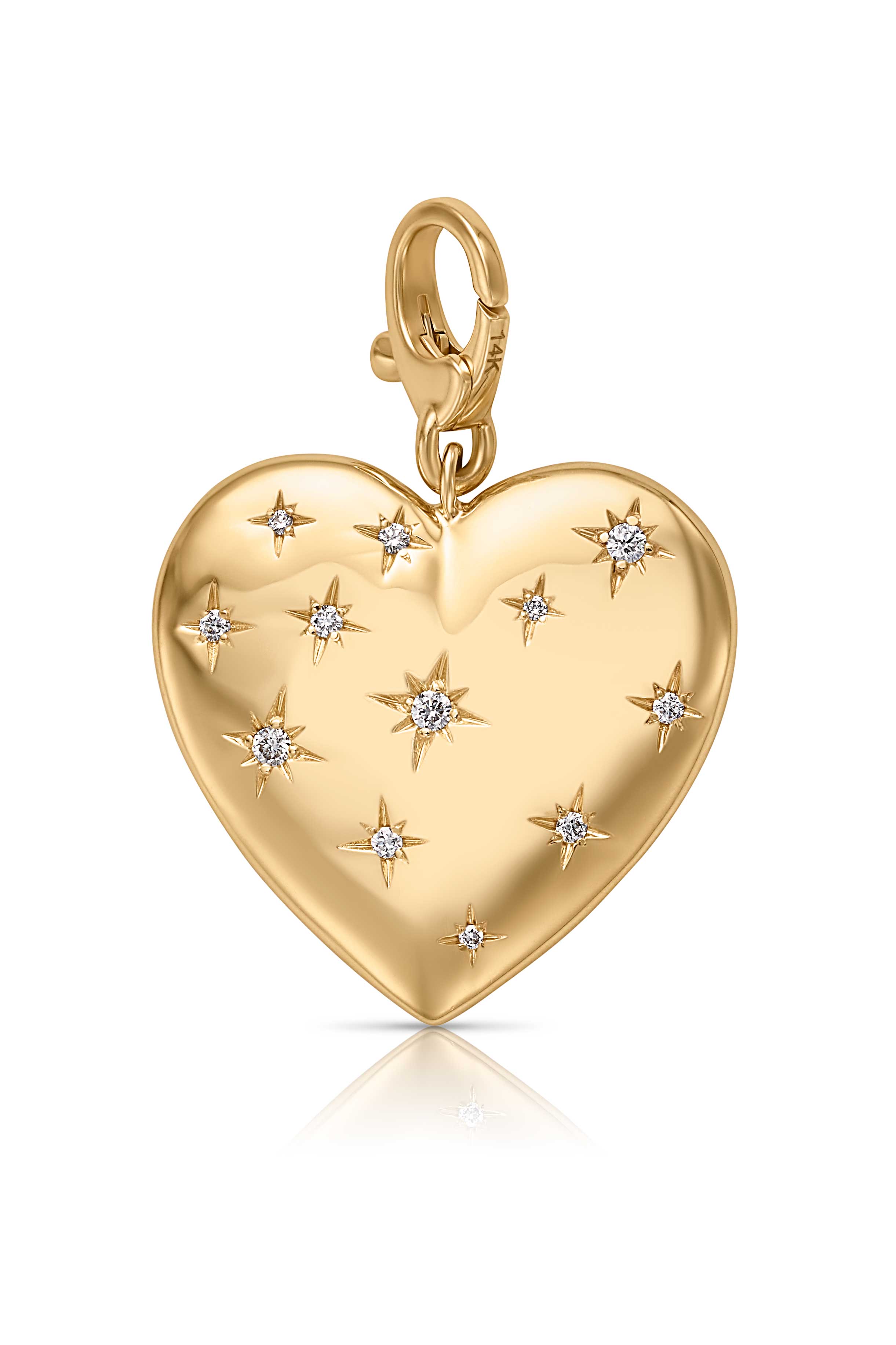 14KY Double Sided Heart Charm