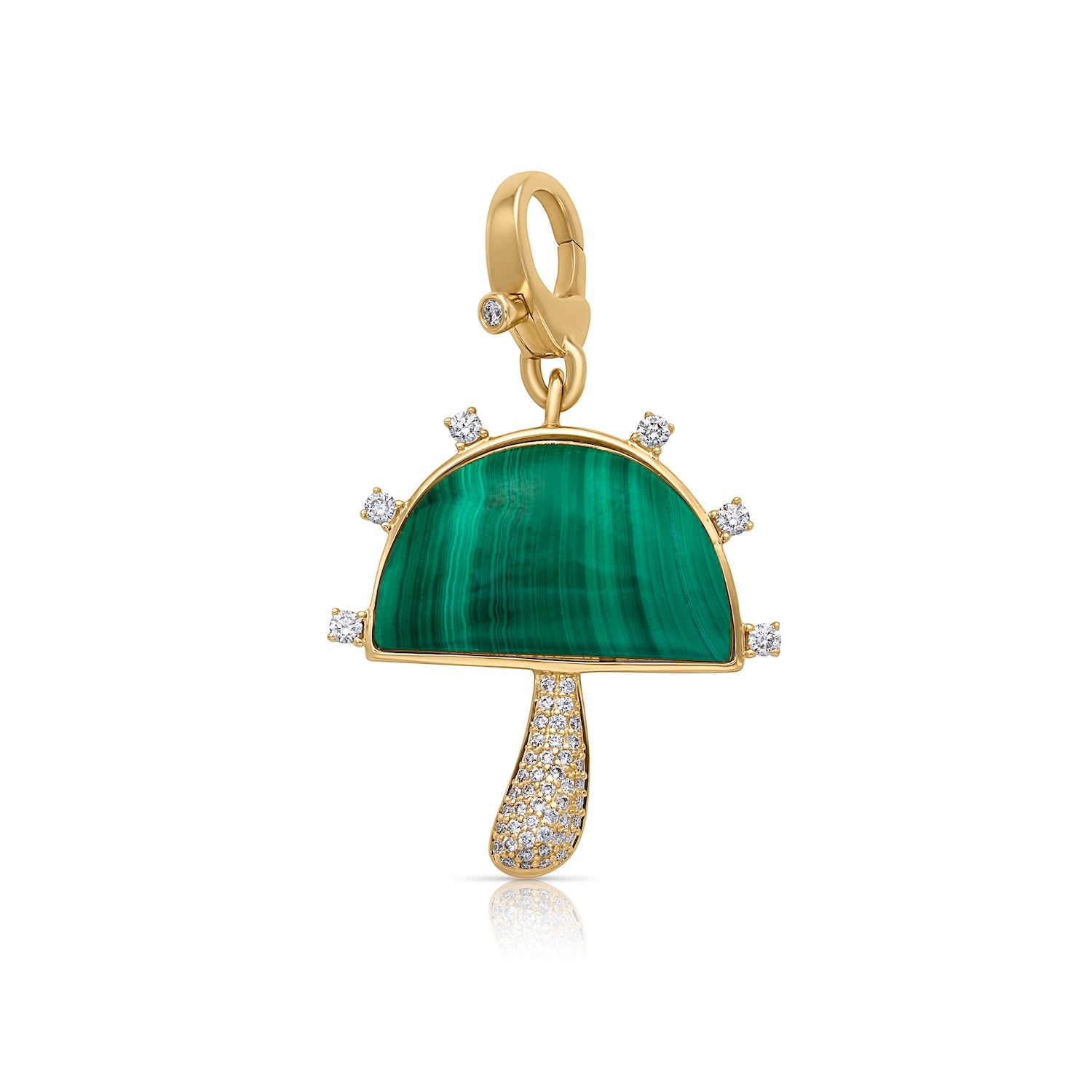 14KY Malachite Mushroom Charm