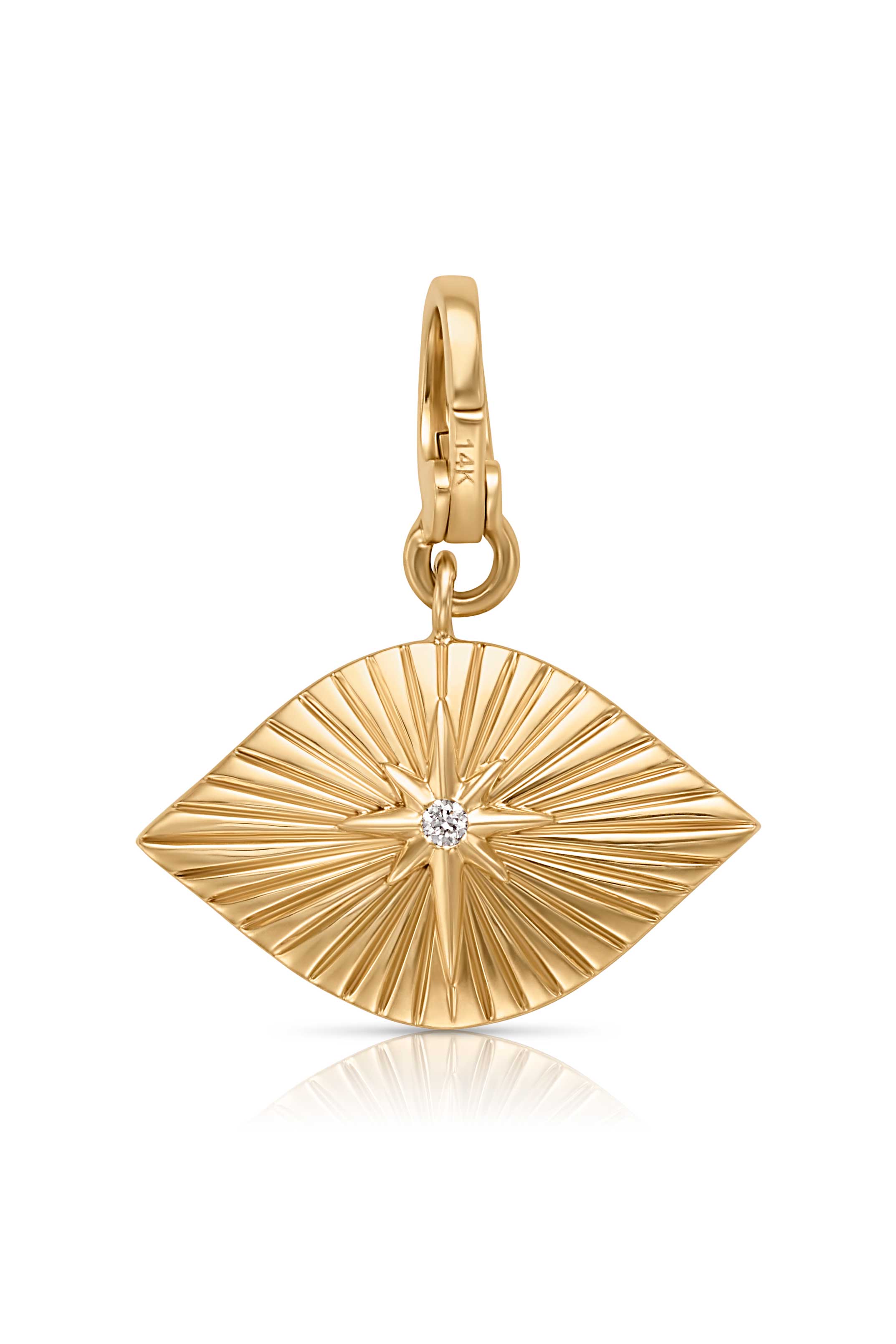 14KY Double Sided Evil Eye Charm