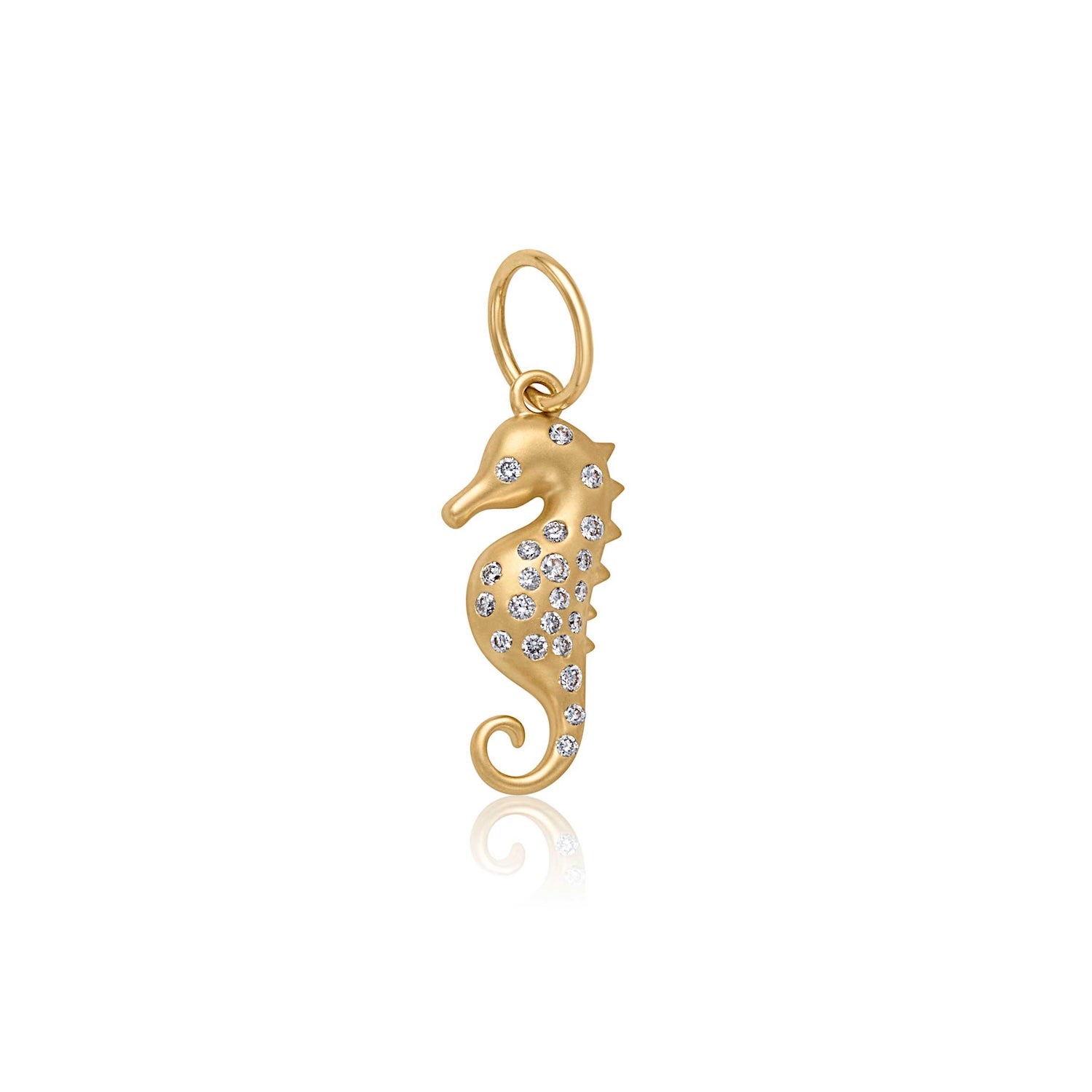 14KY Seahorse Charm with Diamonds