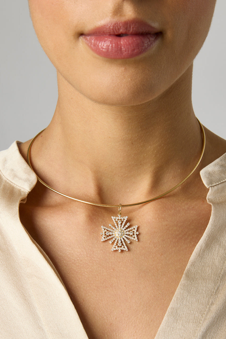 14KY Fancy Maltese Diamond Cross-Charms-Trilogy-Susan Saffron Jewelry