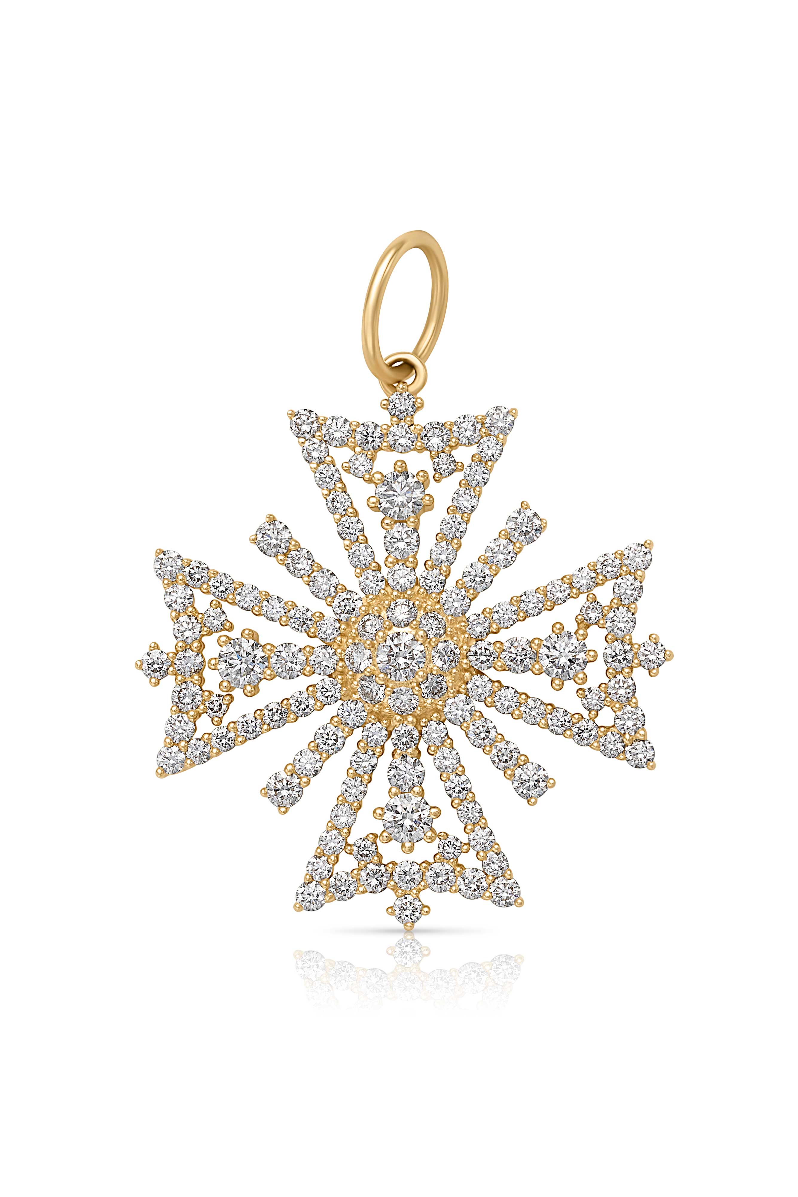 14KY Fancy Maltese Diamond Cross-Charms-Trilogy-Susan Saffron Jewelry