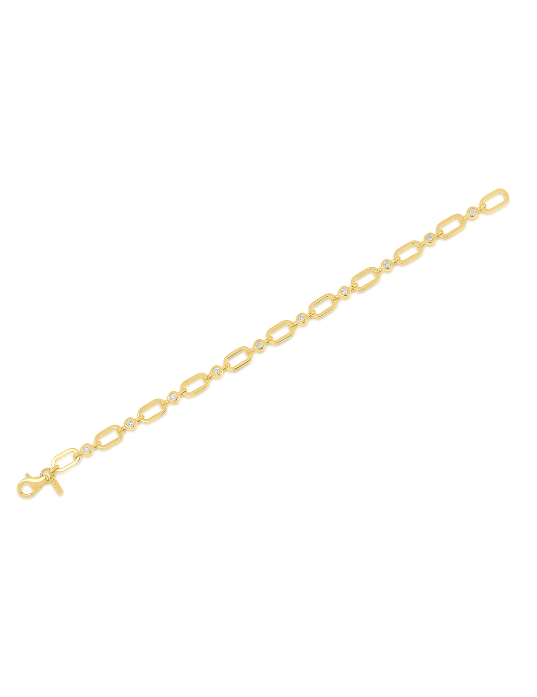 14KY Diamond Pillow Jumbo Link Chain Bracelet