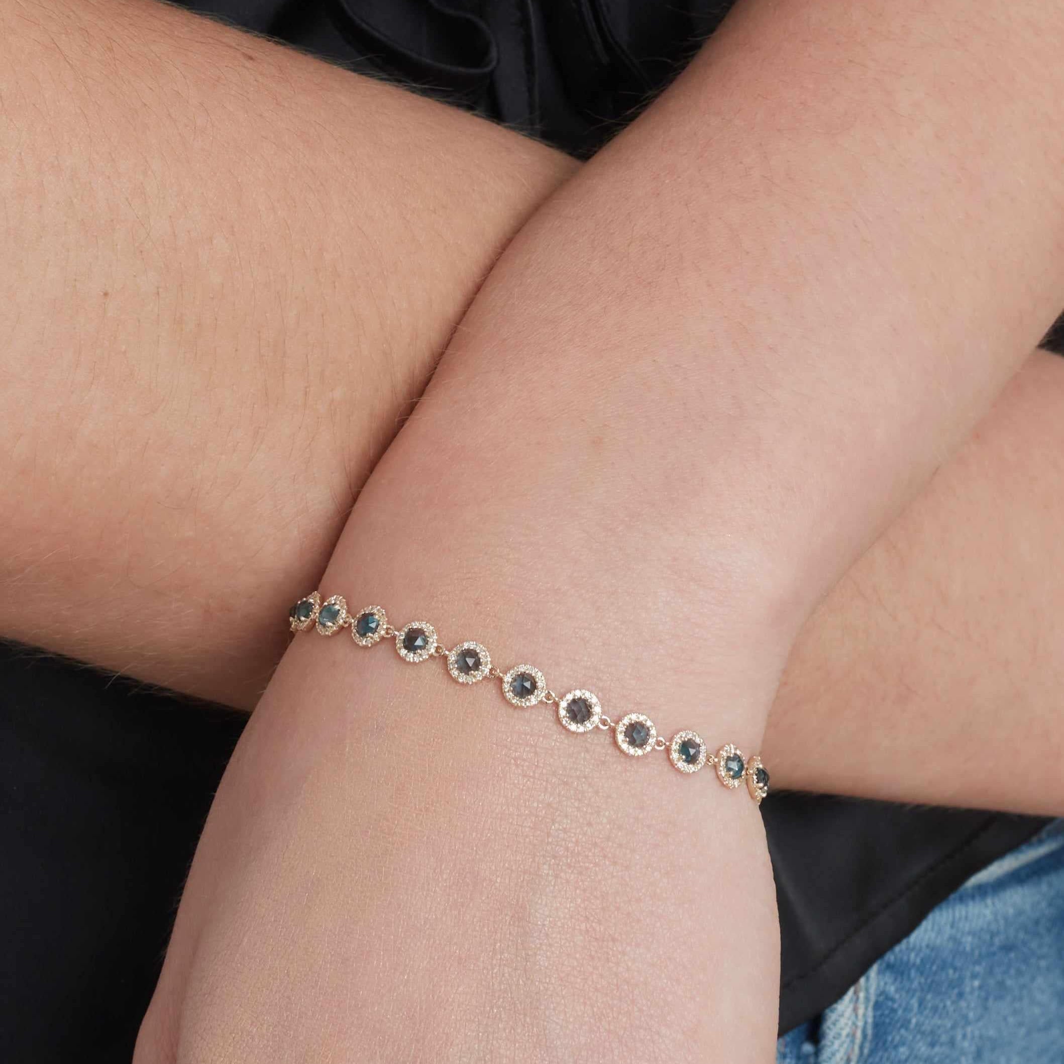 14KY Rosie Tennis Bracelet London Blue Topaz