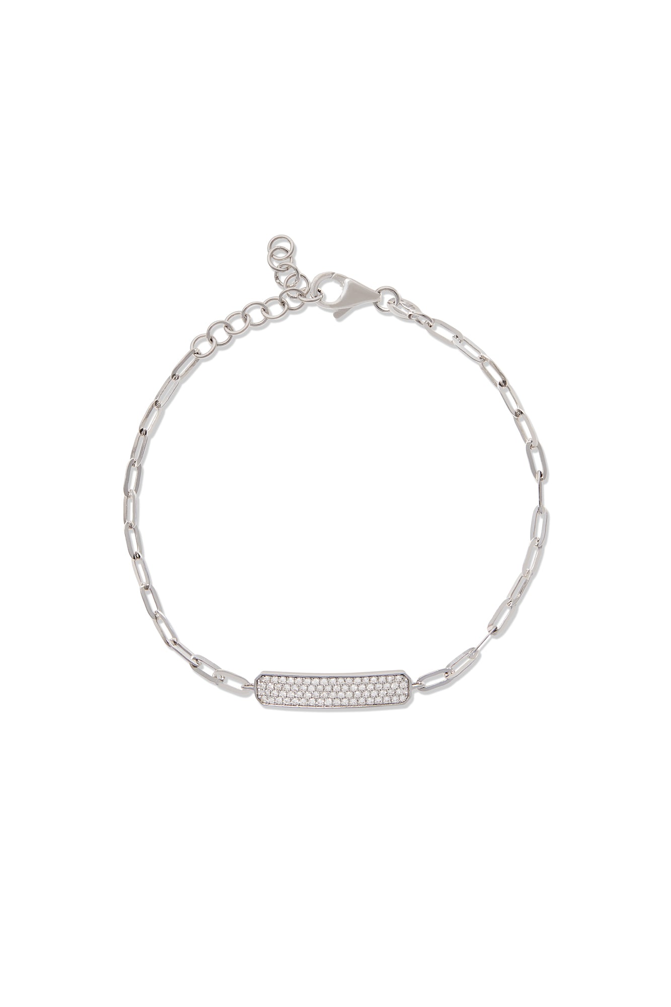 14KW Pave ID Chain Bracelet