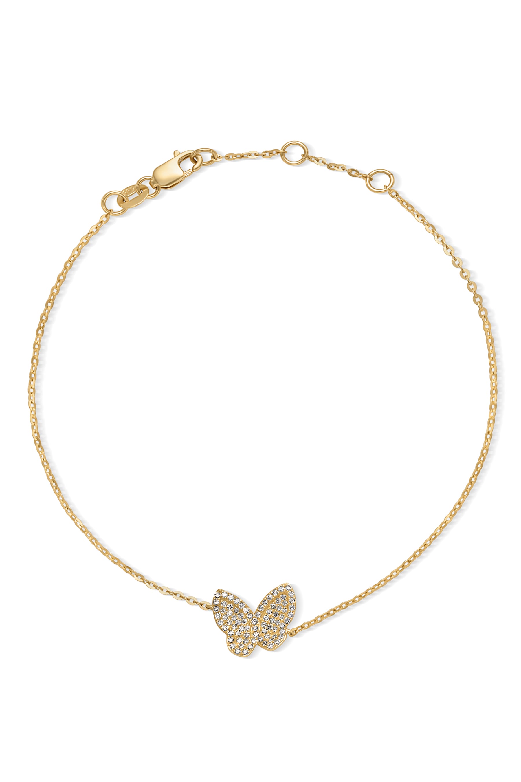 14KY Diamond Butterfly Bracelet - 14K Yellow Gold - Bracelet - by Sorte - Susan Saffron Jewelry Dallas