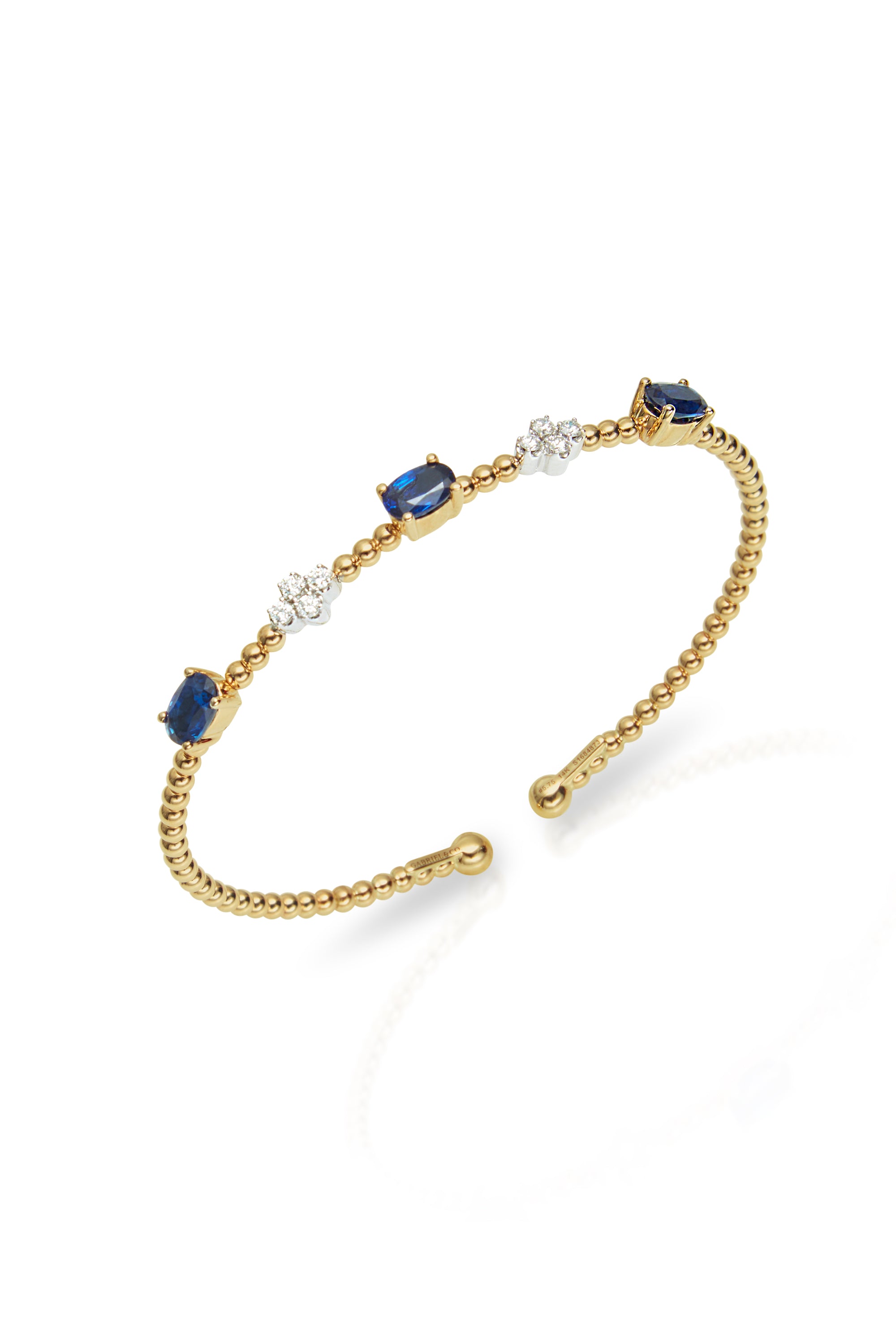 14K White-Yellow Gold Bujukan Diamond Bangle