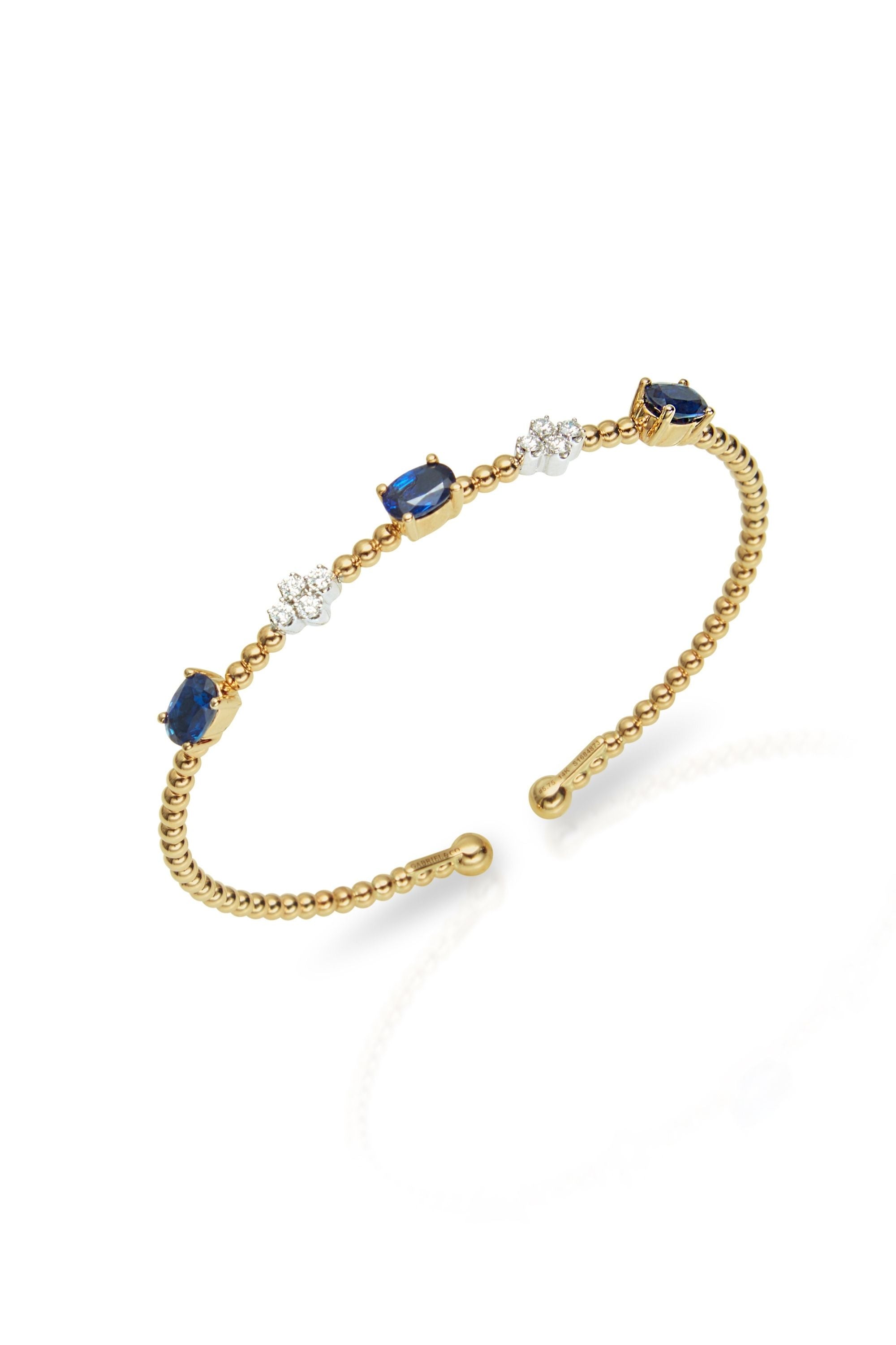 14KYW Gold Bujukan Diamond Bangle-Bracelets-Gabriel & Co.-Susan Saffron Jewelry
