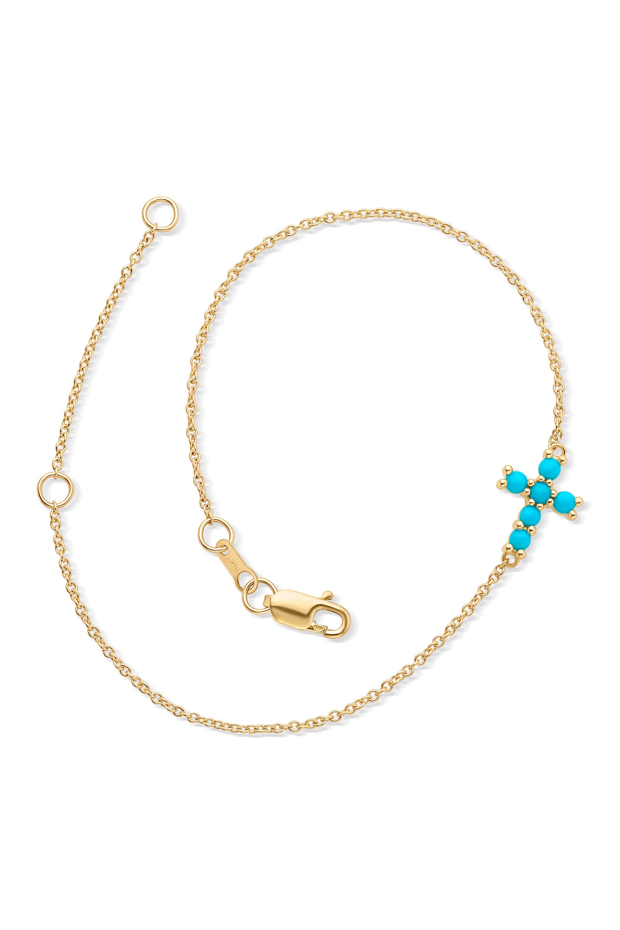 14KY Turquoise Cross Bracelet