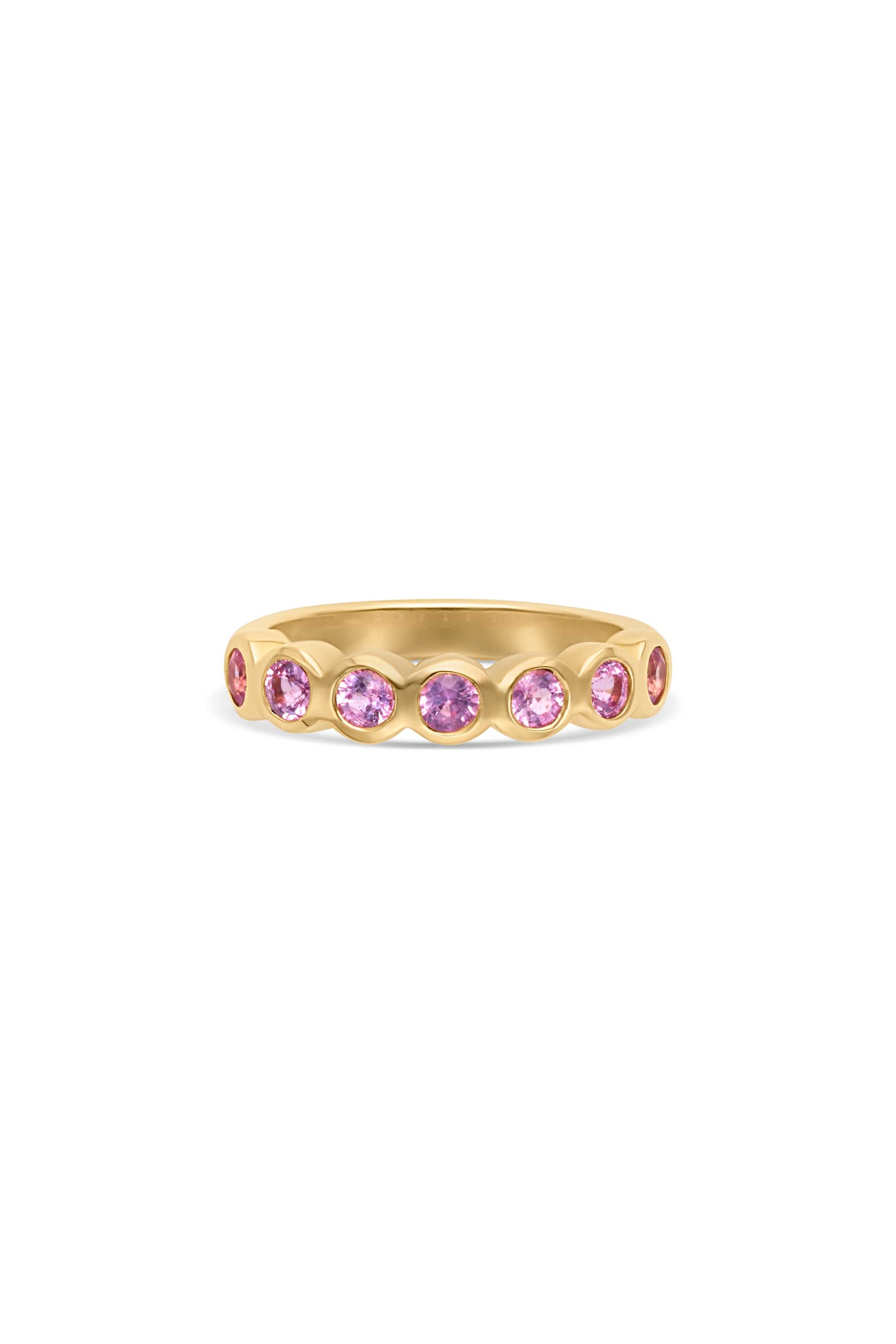 14KY Pink Sapphire Bezel Ring