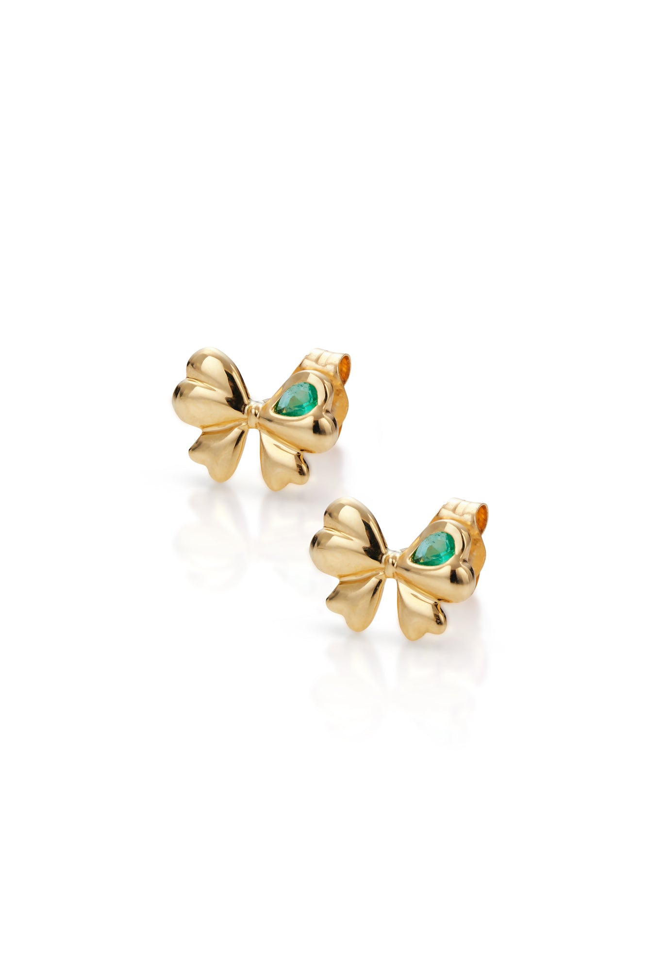 Estèe Bow Stud Emerald