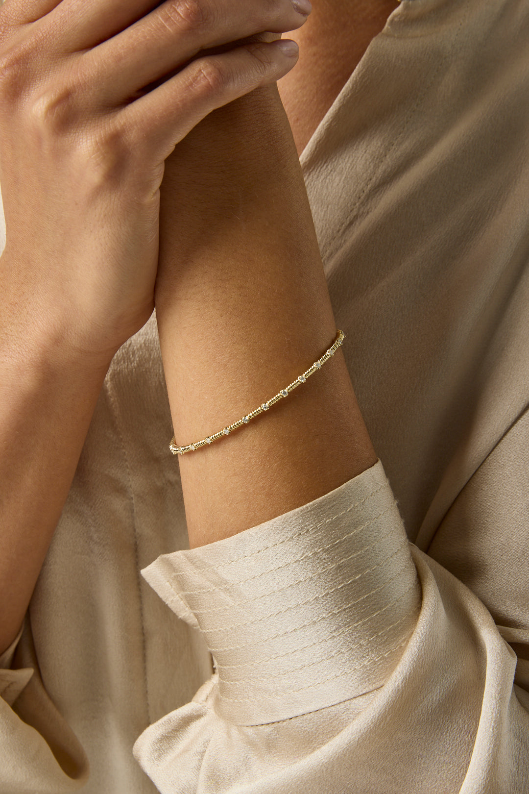 14KY Diamond Flexible Bracelet