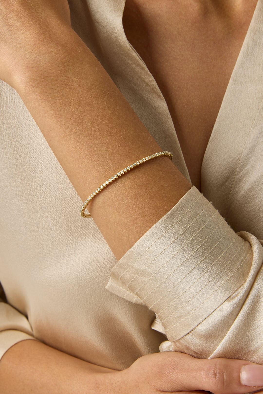 14KY Diamond Flexible Bracelet