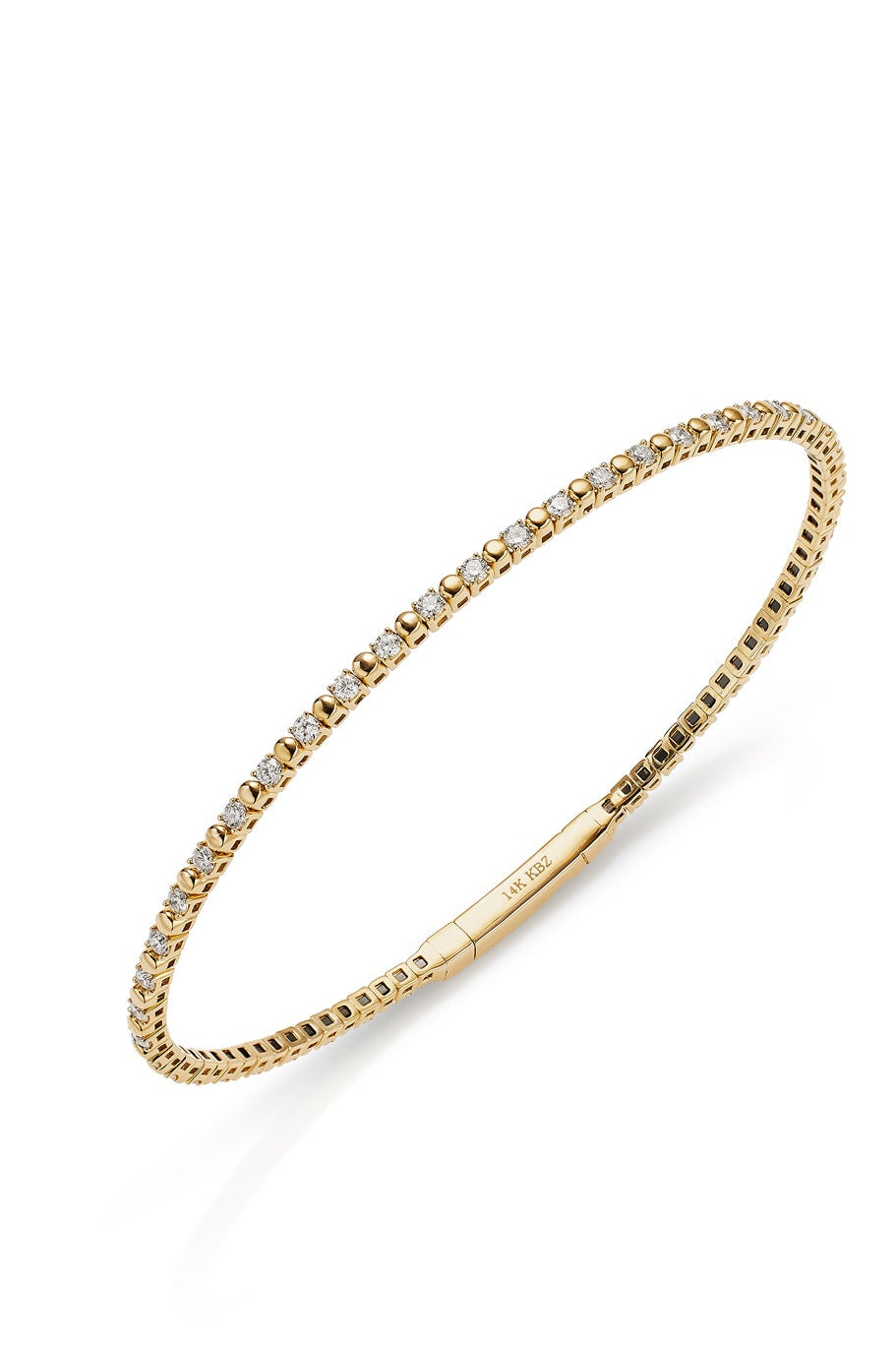 14KY Gold Ball and Diamond Flexible Bracelet