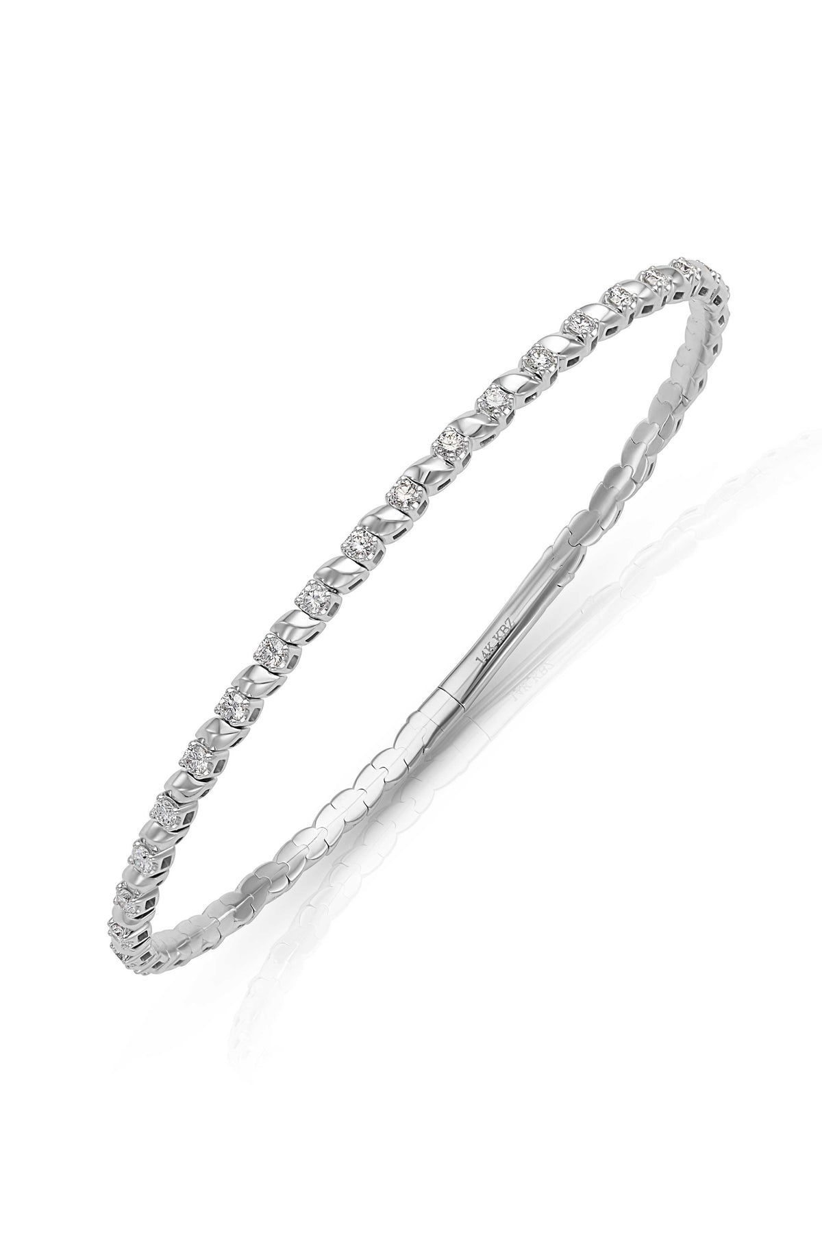 14KW Dia Leaf Alternating Flex-Bracelets-Gemma-Susan Saffron Jewelry