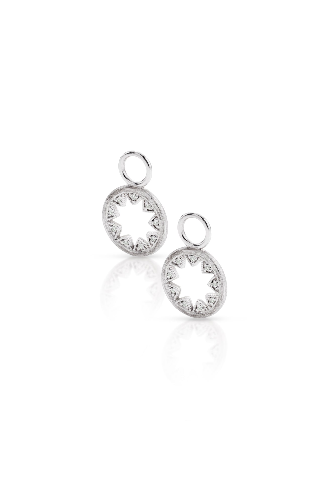 Tiny Lisse Half Kite Open Round Earring Charms