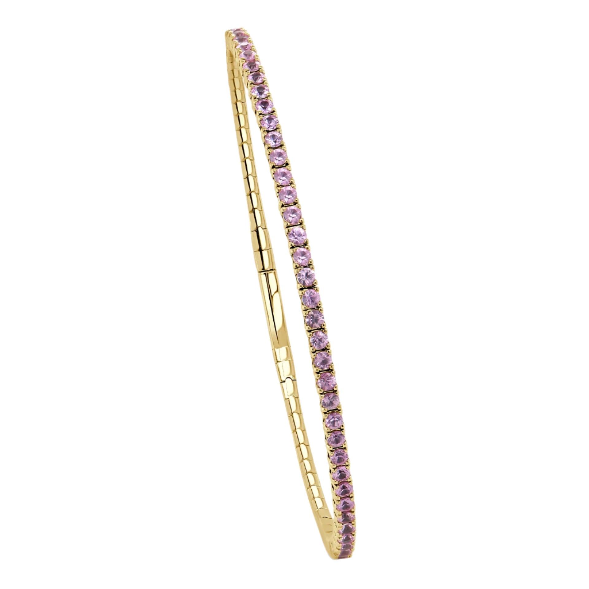 14KY Pink Sapphire Flexible Bangle